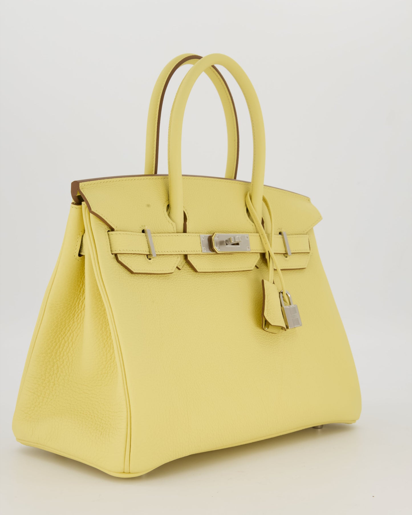 Hermes Birkin 30 Retourne Bag in Jaune Poussin Togo Leather with Palladium Hardware
