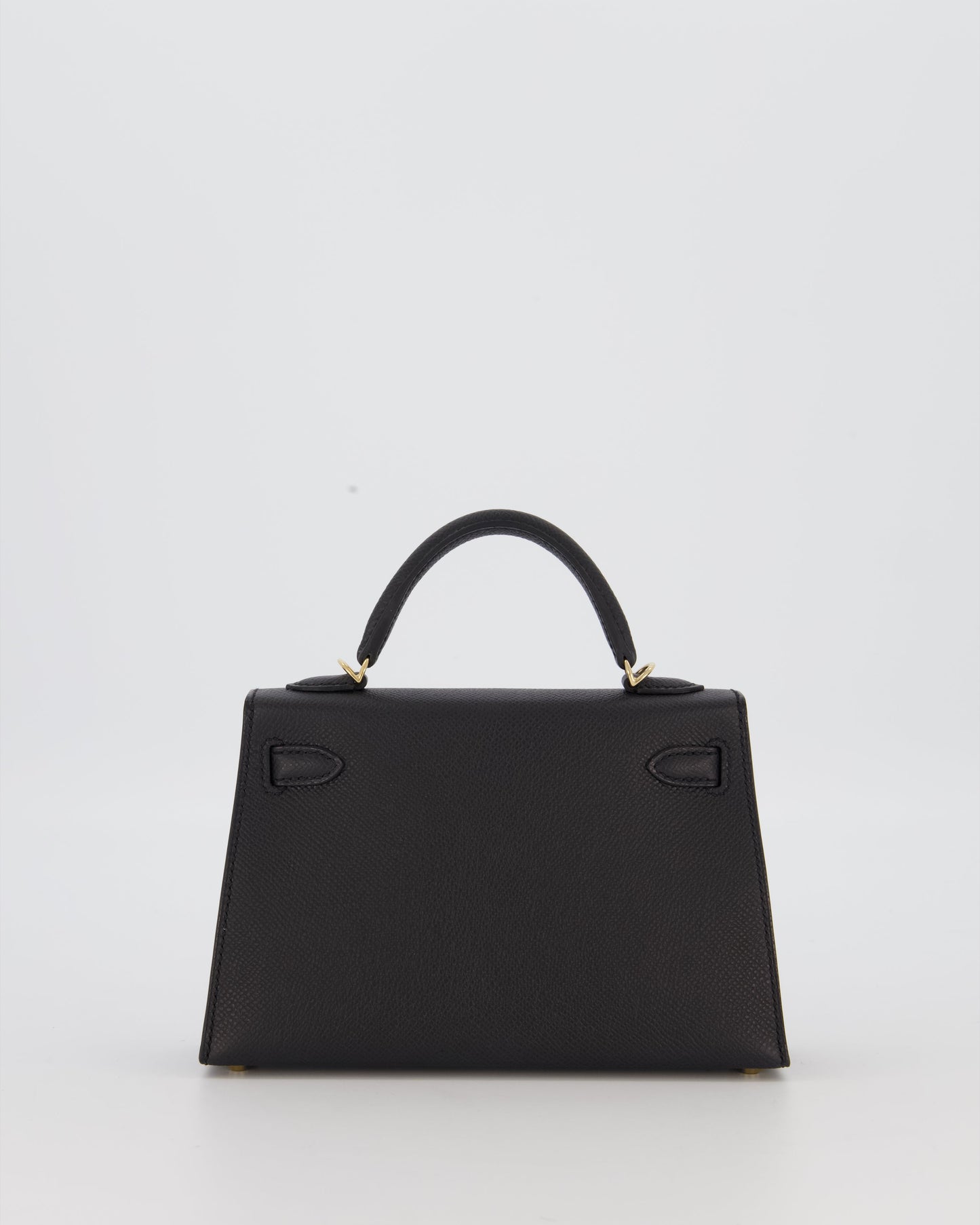 *SUPER RARE* Hermes HSS Mini Kelly II 20 Verso Bag in Noir Epsom Leather with Permabrass Hardware and Nata Interior