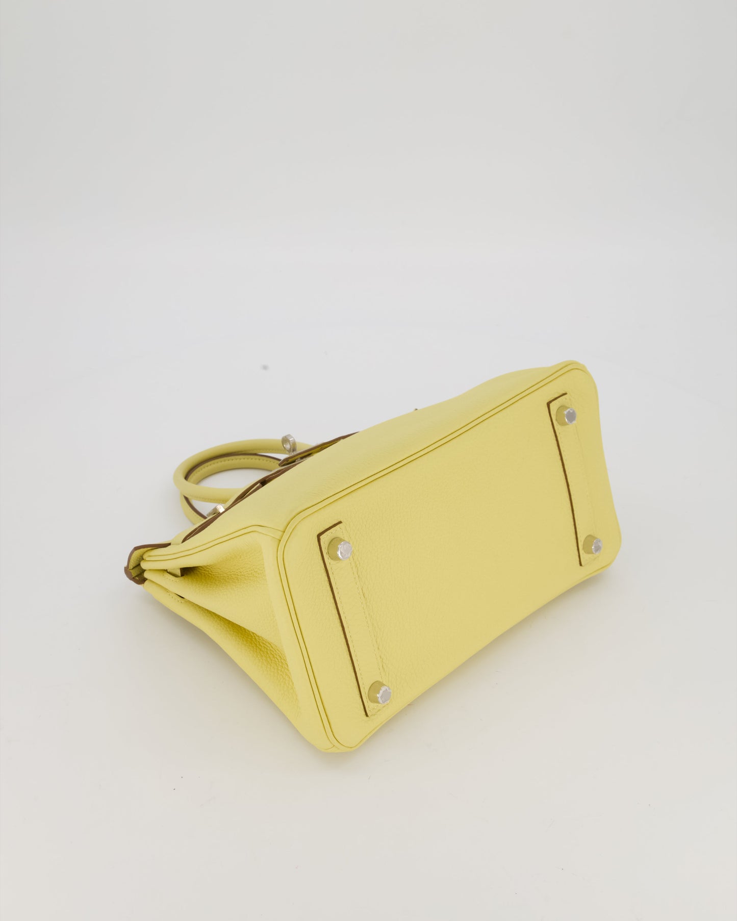 Hermes Birkin 25 Retourne Bag in Jaune Poussin Togo Leather with Palladium Hardware