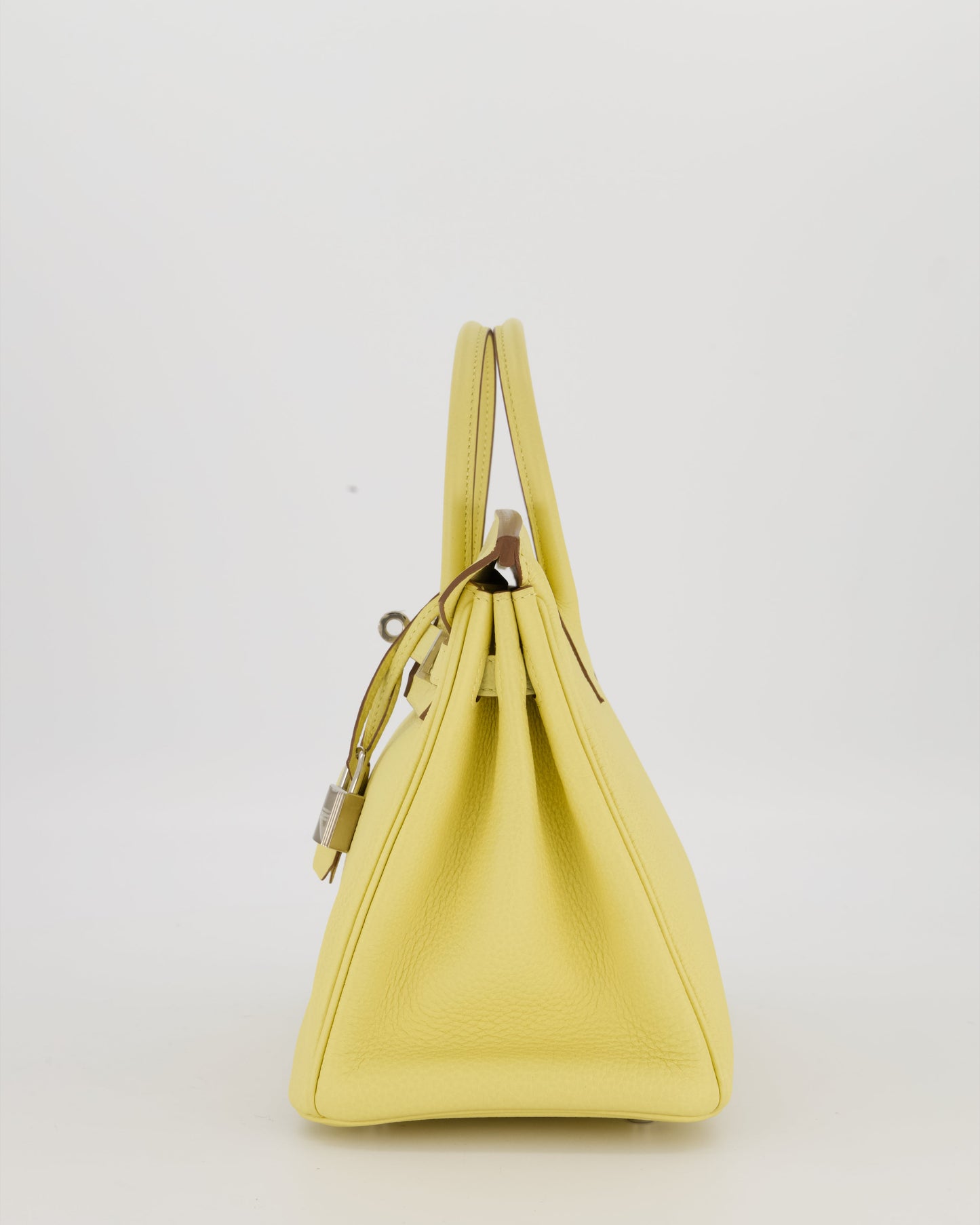 Hermes Birkin 25 Retourne Bag in Jaune Poussin Togo Leather with Palladium Hardware