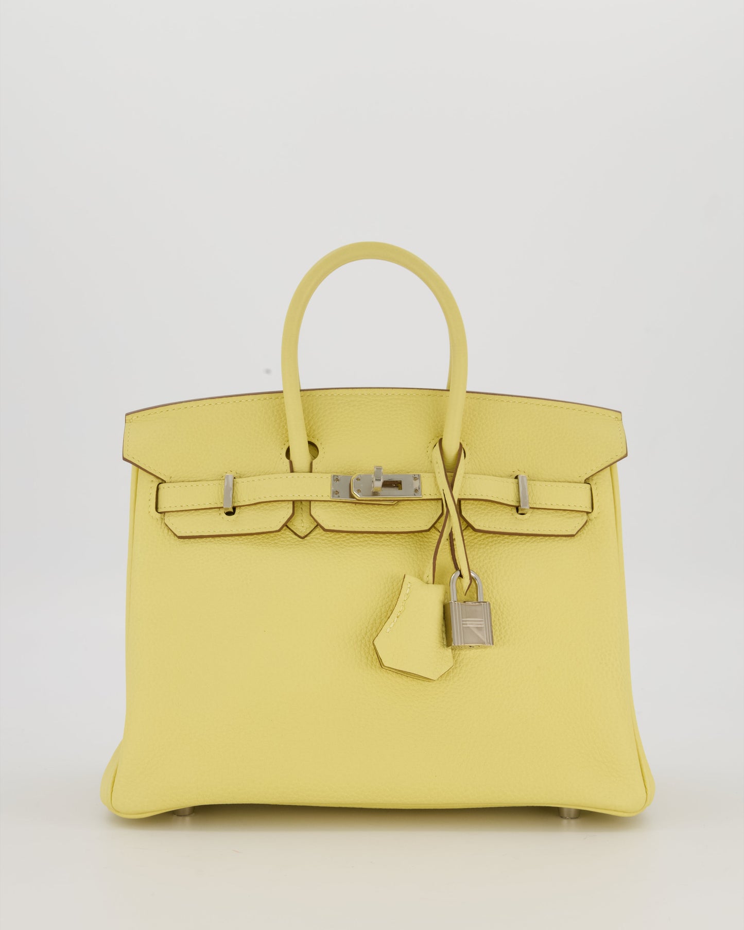 Hermes Birkin 25 Retourne Bag in Jaune Poussin Togo Leather with Palladium Hardware