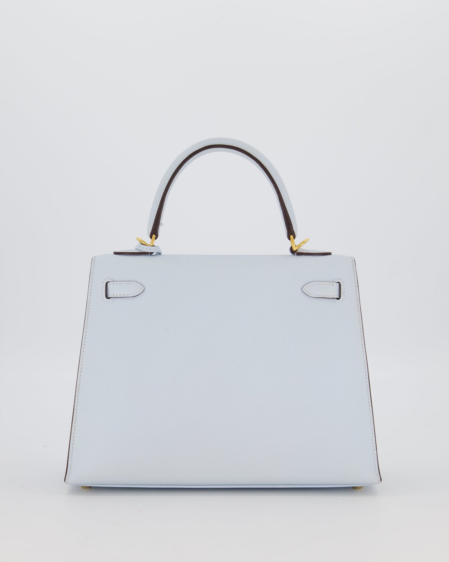 Hermes Kelly 25 Sellier Bag in Bleu Brume Epsom Leather with Gold Hardware