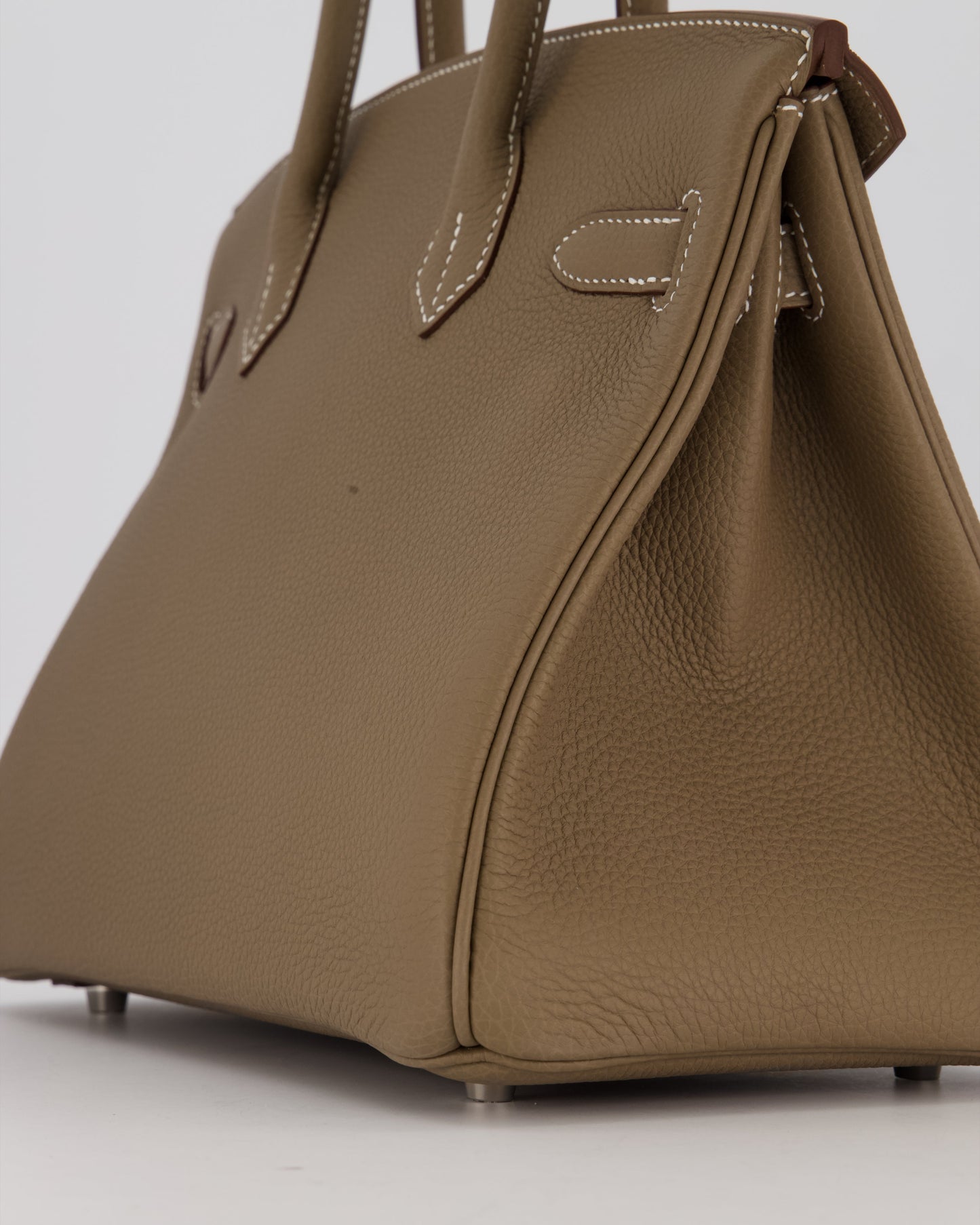 Hermes Birkin 30 Retourne Bag in Etoupe Togo Leather with Palladium Hardware