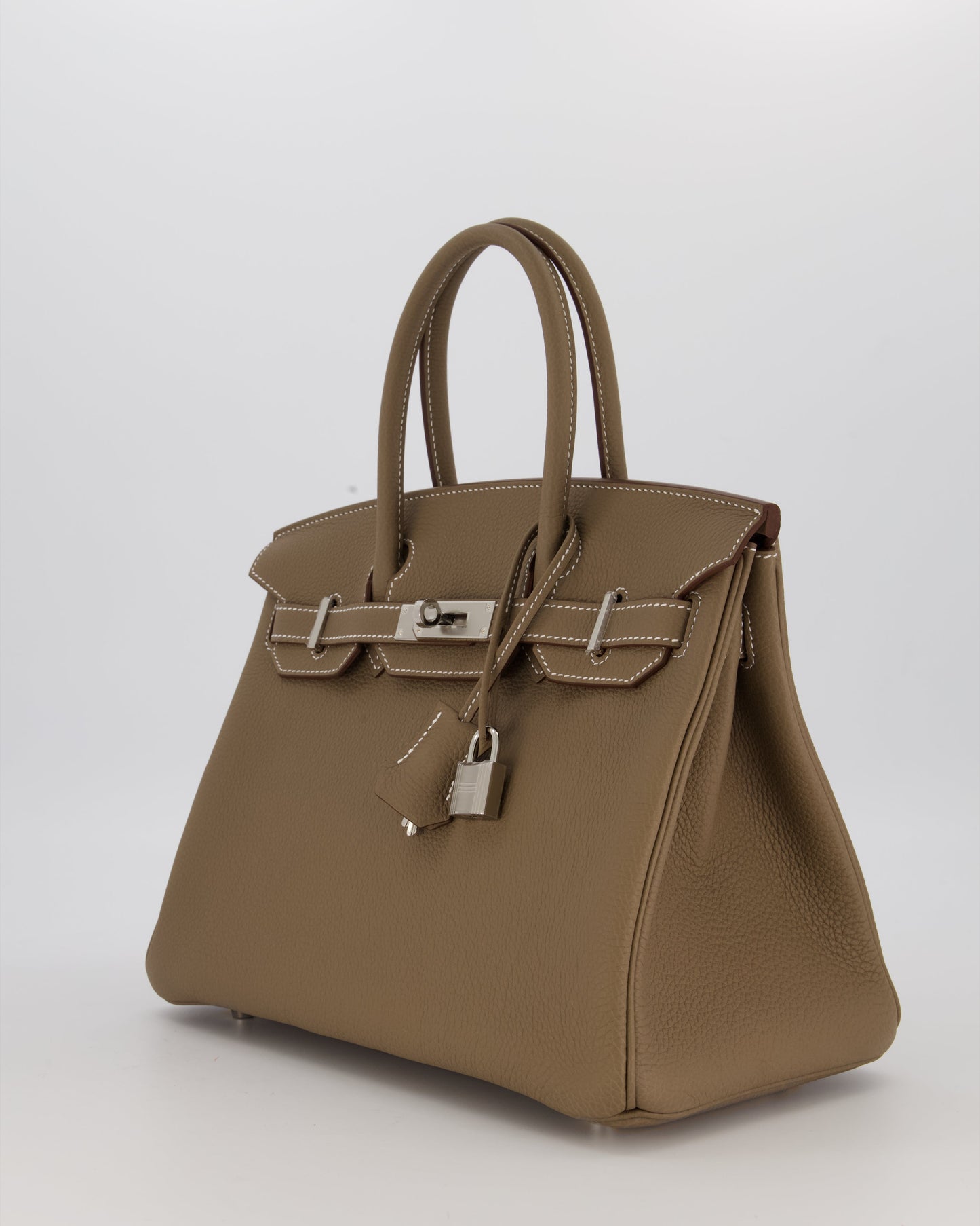 Hermes Birkin 30 Retourne Bag in Etoupe Togo Leather with Palladium Hardware