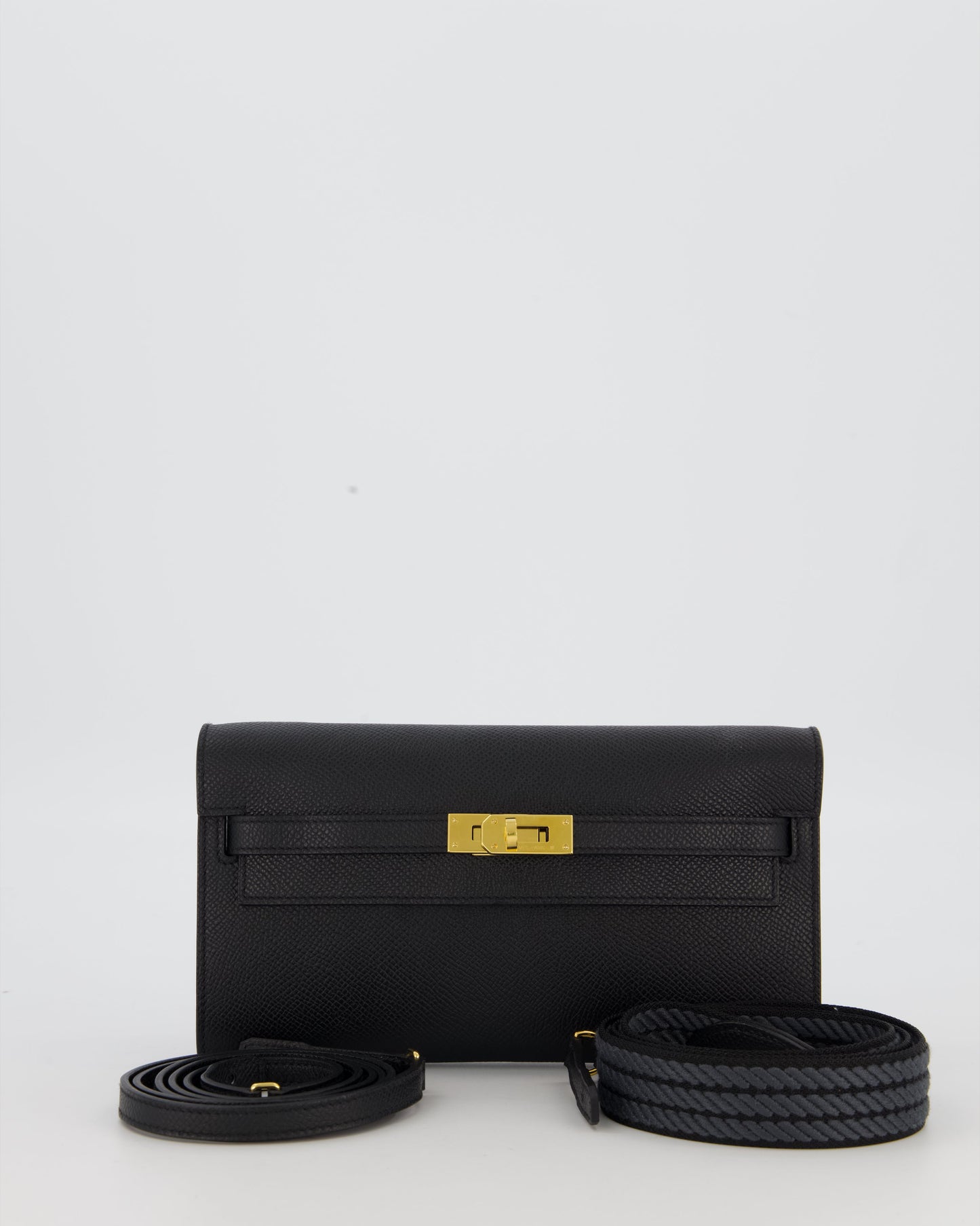 Hermes Kelly To Go Bag in Noir Epsom Leather with Gold Hardware