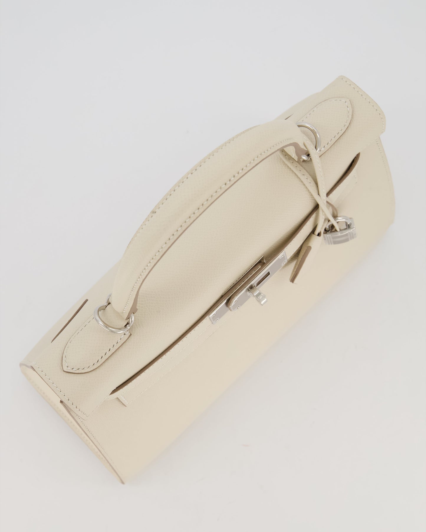 *HOT* Hermes Kelly 28 Sellier Bag in Craie Epsom Leather with Palladium Hardware