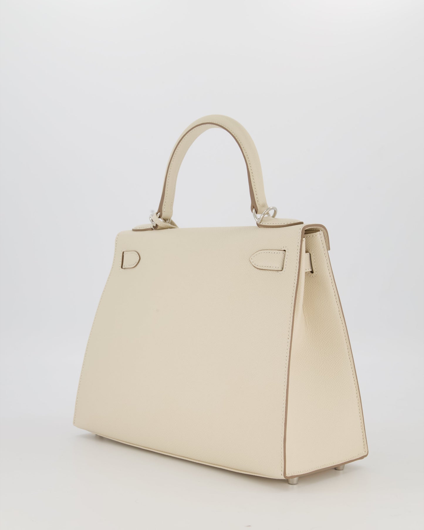 *HOT* Hermes Kelly 28 Sellier Bag in Craie Epsom Leather with Palladium Hardware