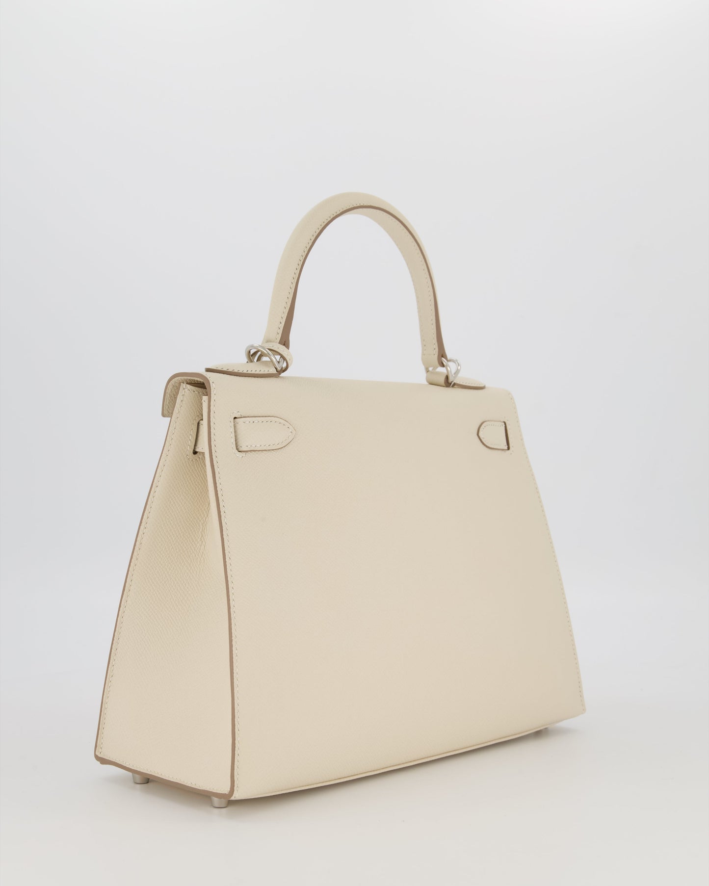 *HOT* Hermes Kelly 28 Sellier Bag in Craie Epsom Leather with Palladium Hardware