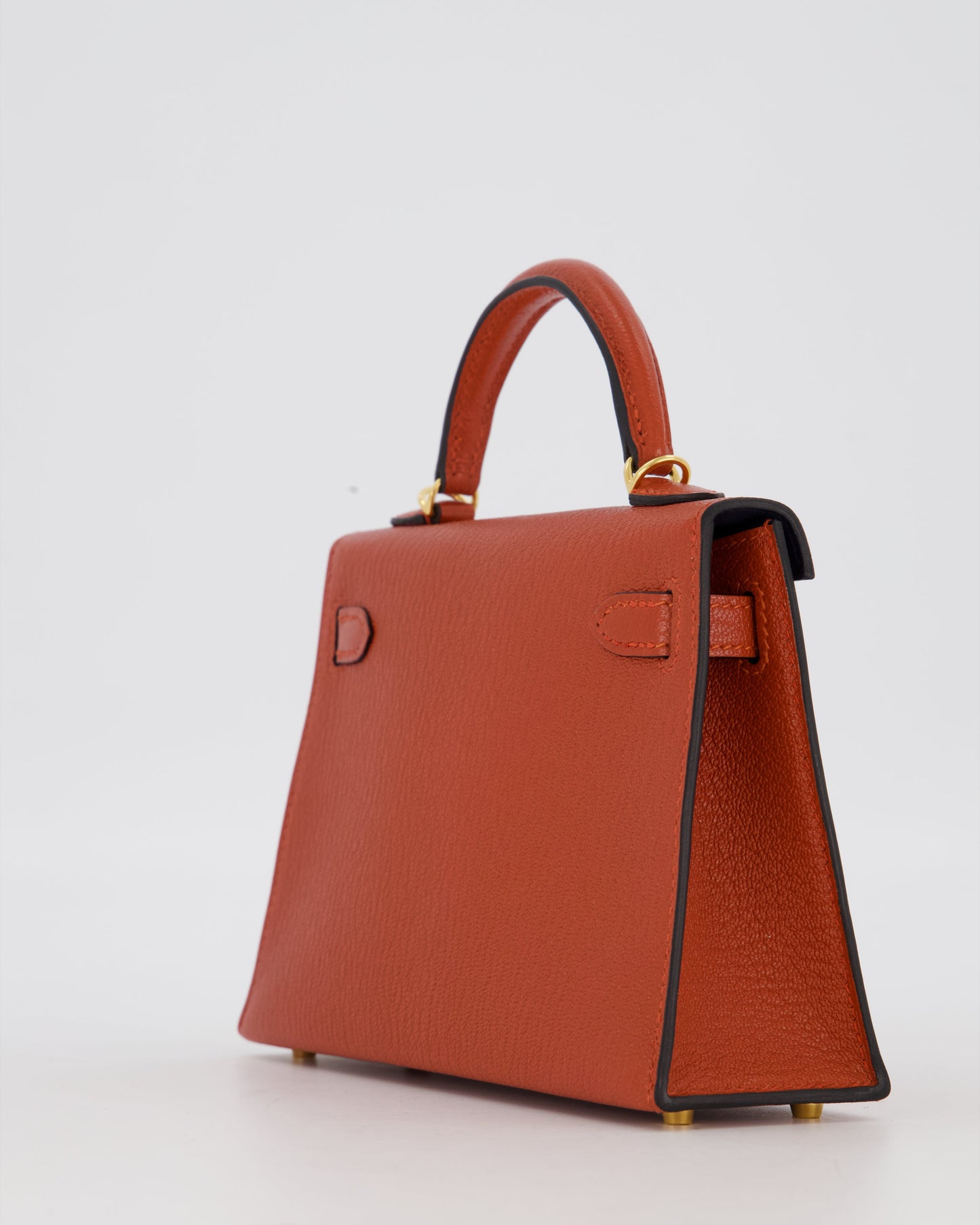 *SUPER RARE* Hermes HSS Mini Kelly II 20 Bag in Brique & Bleu Indigo Interior Chèvre Mysore Leather with Gold Hardware