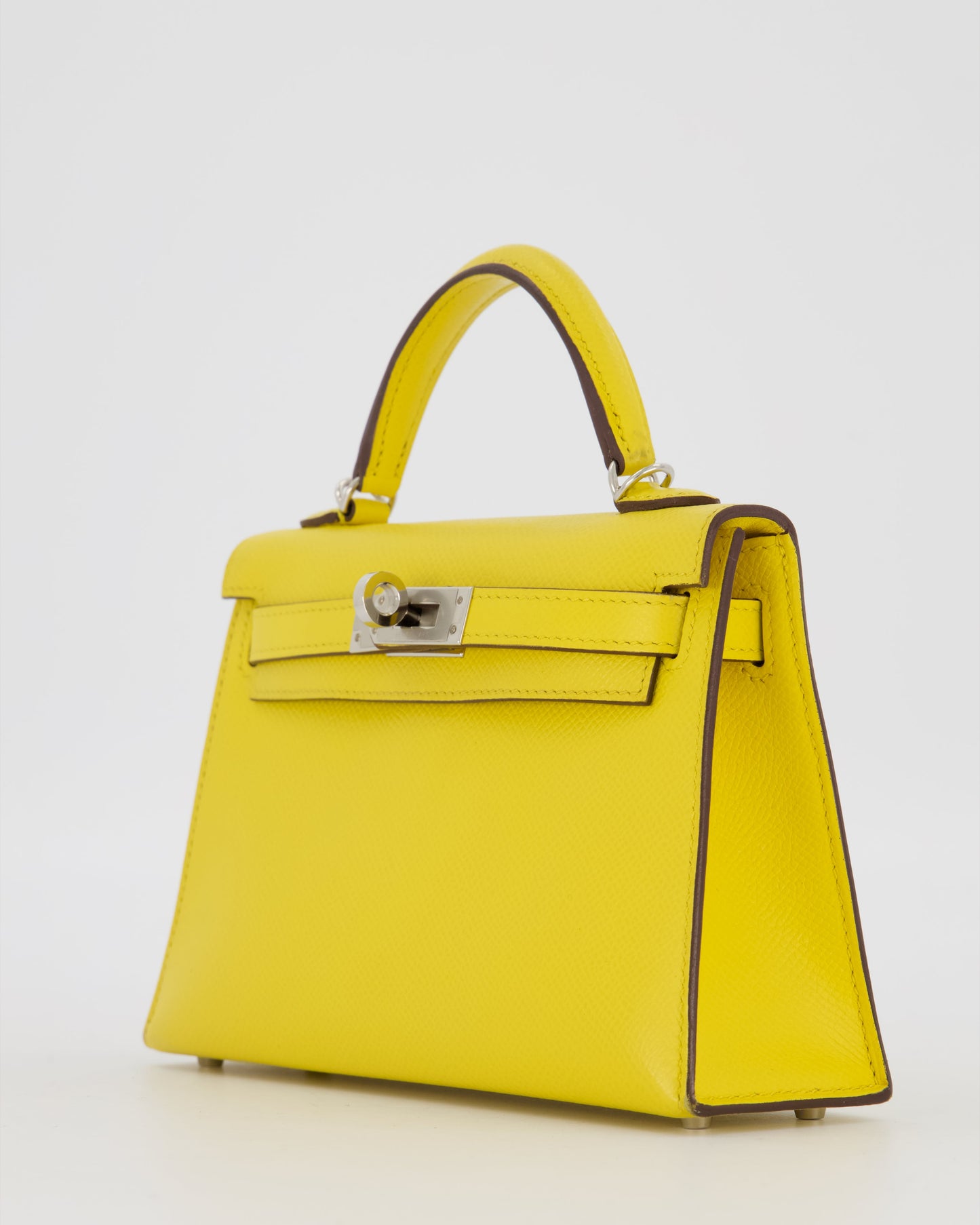 Hermes Mini Kelly II 20 Bag in Jaune De Naples Epsom Leather with Palladium Hardware