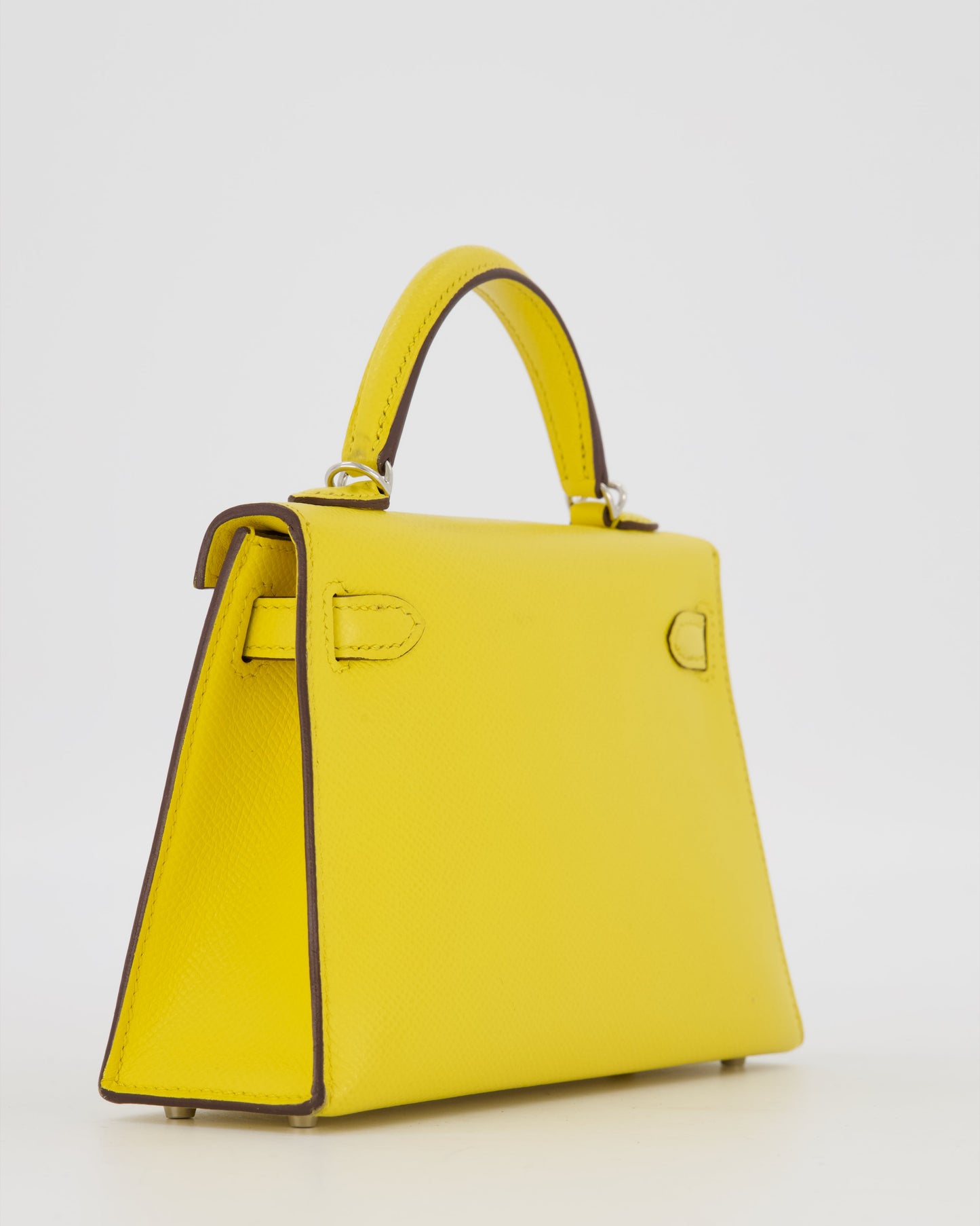 Hermes Mini Kelly II 20 Bag in Jaune De Naples Epsom Leather with Palladium Hardware