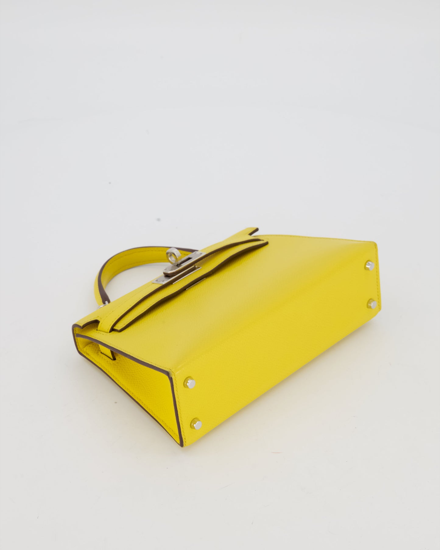 Hermes Mini Kelly II 20 Bag in Jaune De Naples Epsom Leather with Palladium Hardware