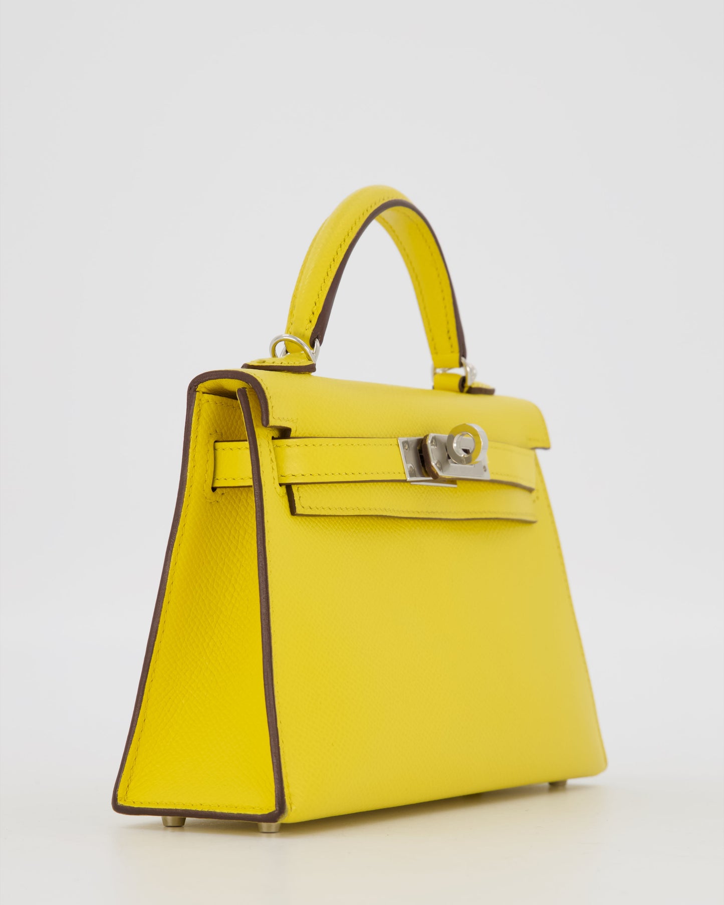 Hermes Mini Kelly II 20 Bag in Jaune De Naples Epsom Leather with Palladium Hardware