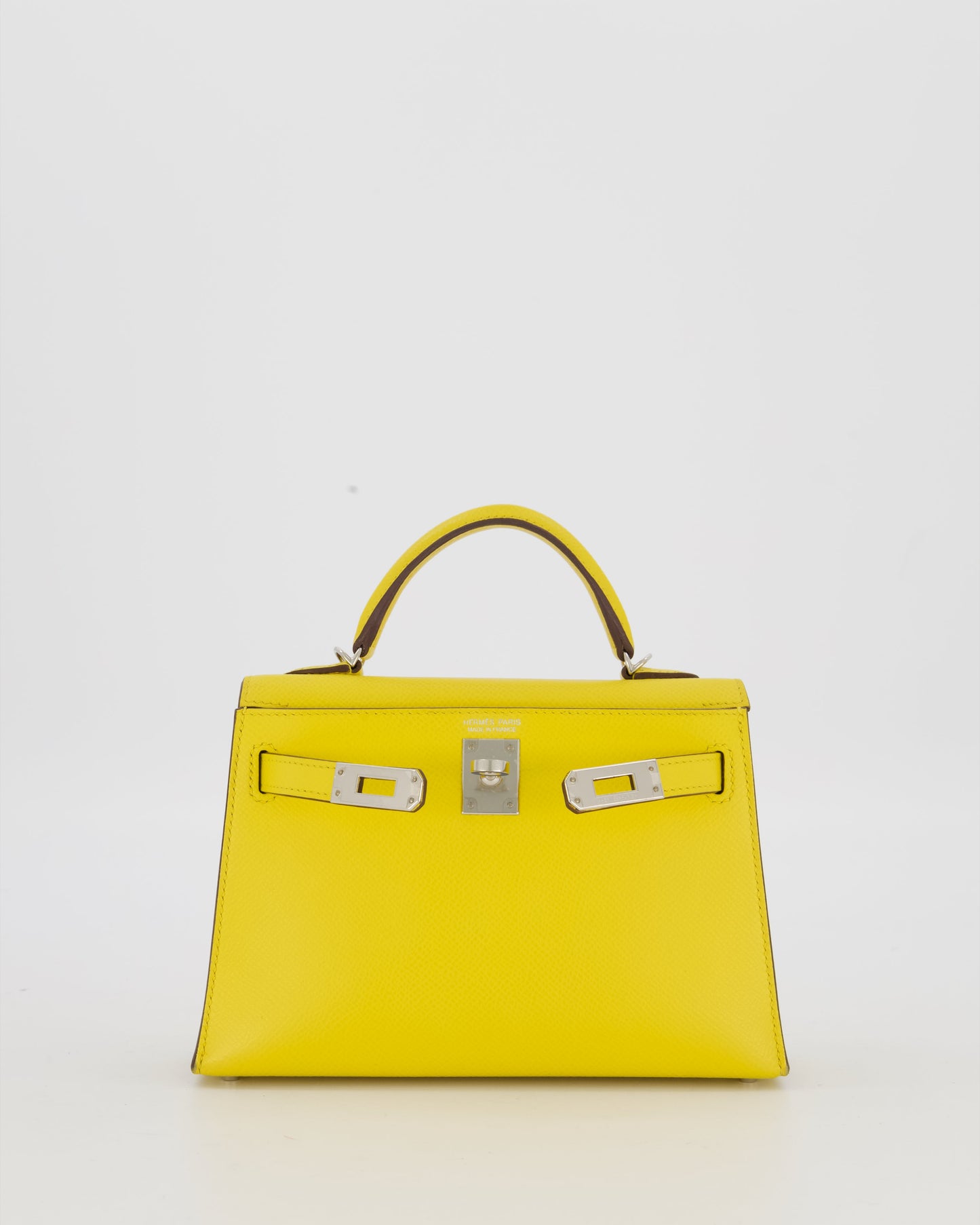 Hermes Mini Kelly II 20 Bag in Jaune De Naples Epsom Leather with Palladium Hardware