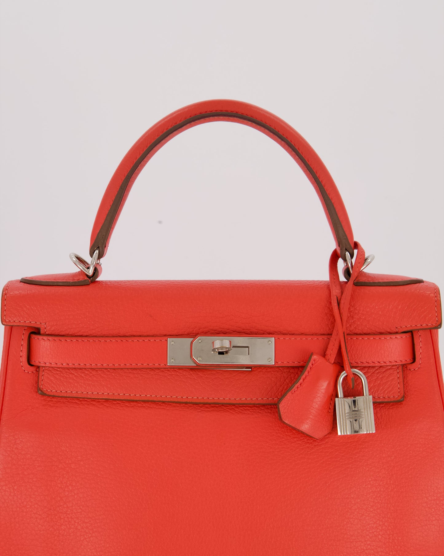 Hermes Kelly 28 Retourne Bag in Rose Jaipur Togo Leather with Palladium Hardware