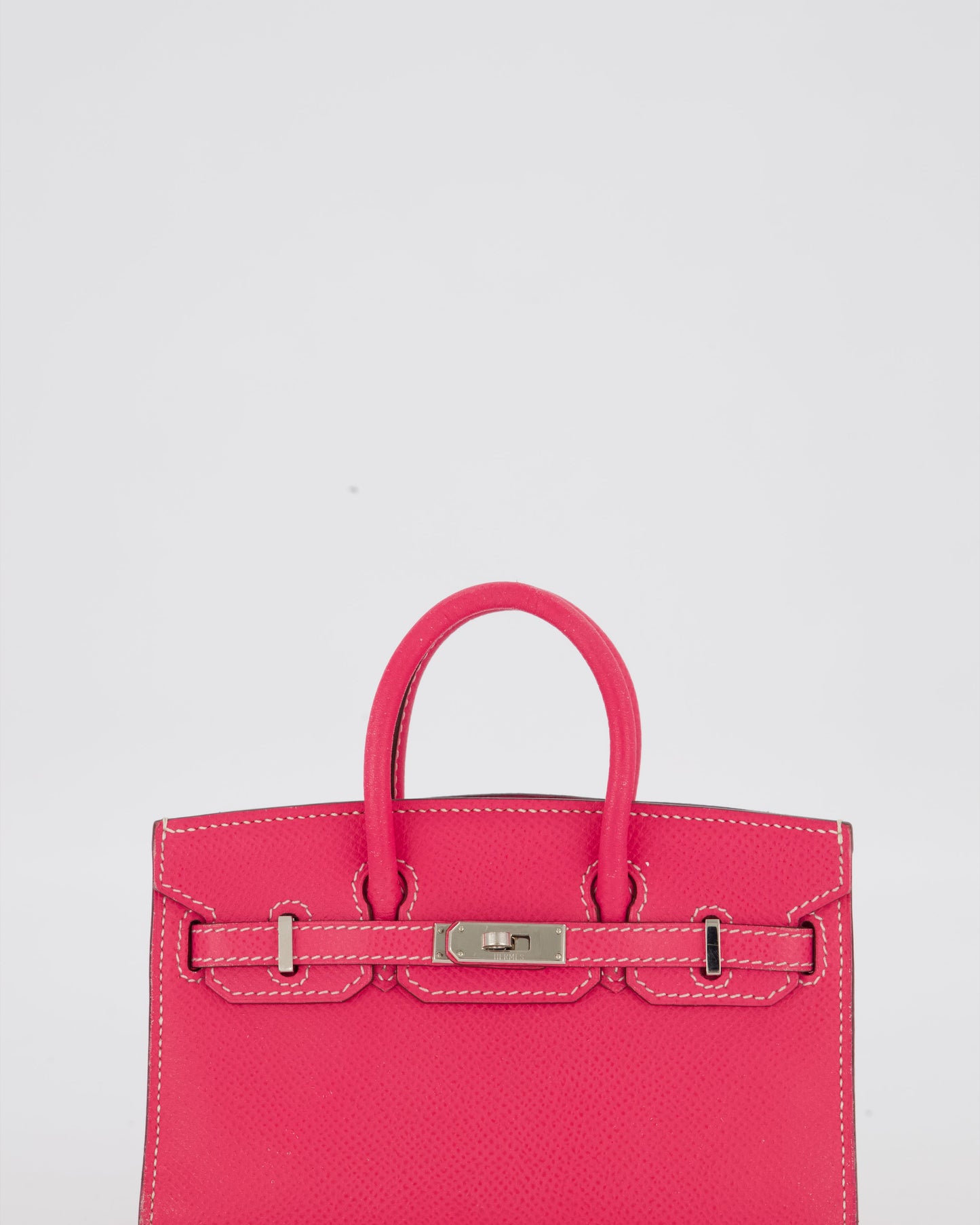 Hermes Micro Birkin 15 Bag in Rose Tyrien Epsom Leather with Palladium Hardware