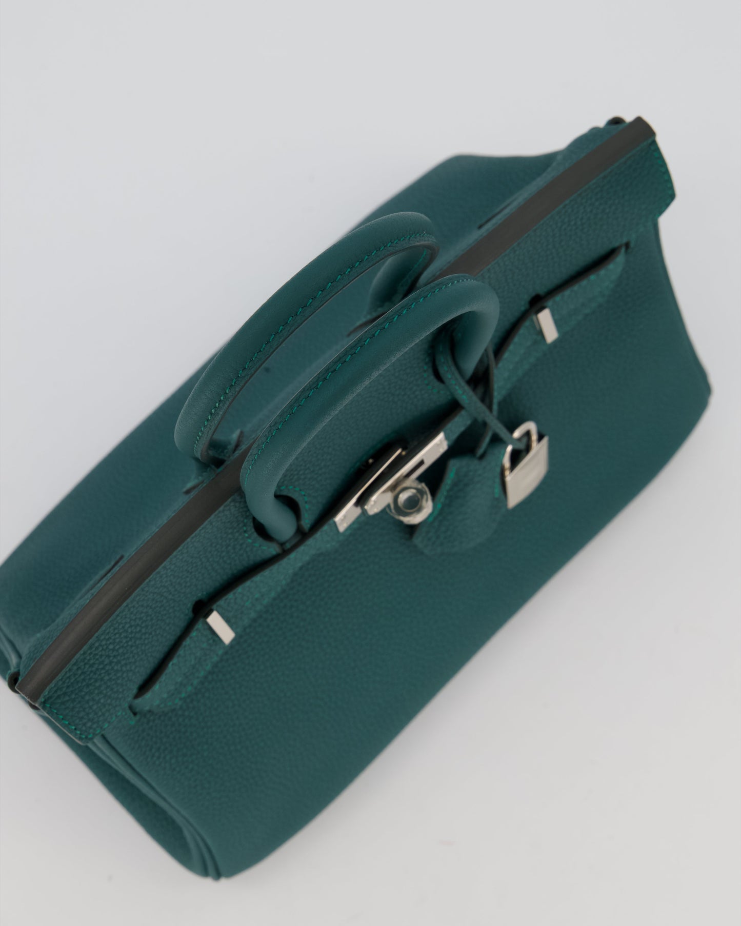 Hermes Birkin 25 Retourne Bag in Malachite Togo Leather with Palladium Hardware