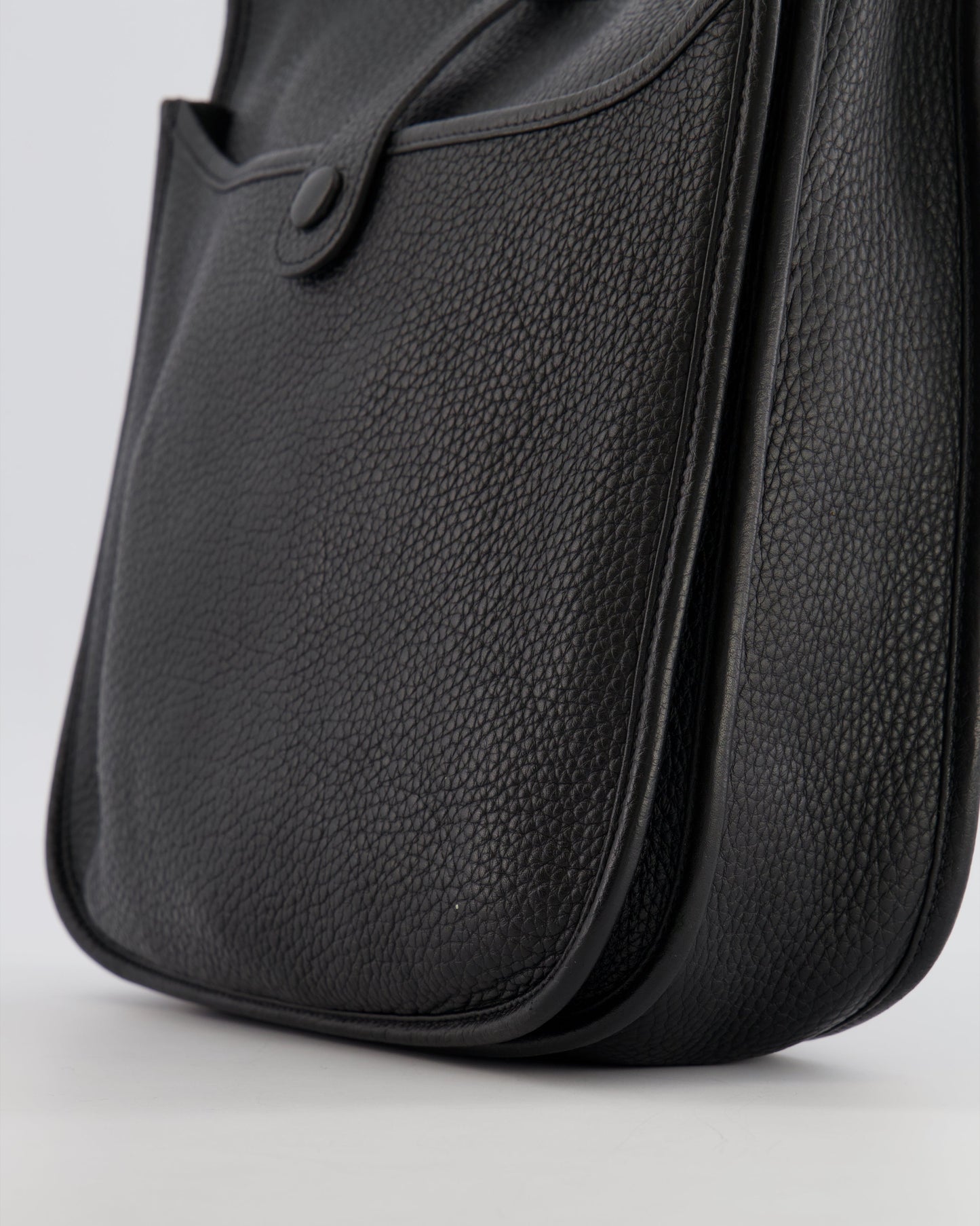 Hermes Evelyne 29 Bag in Noir Clemence Leather with Palladium Hardware