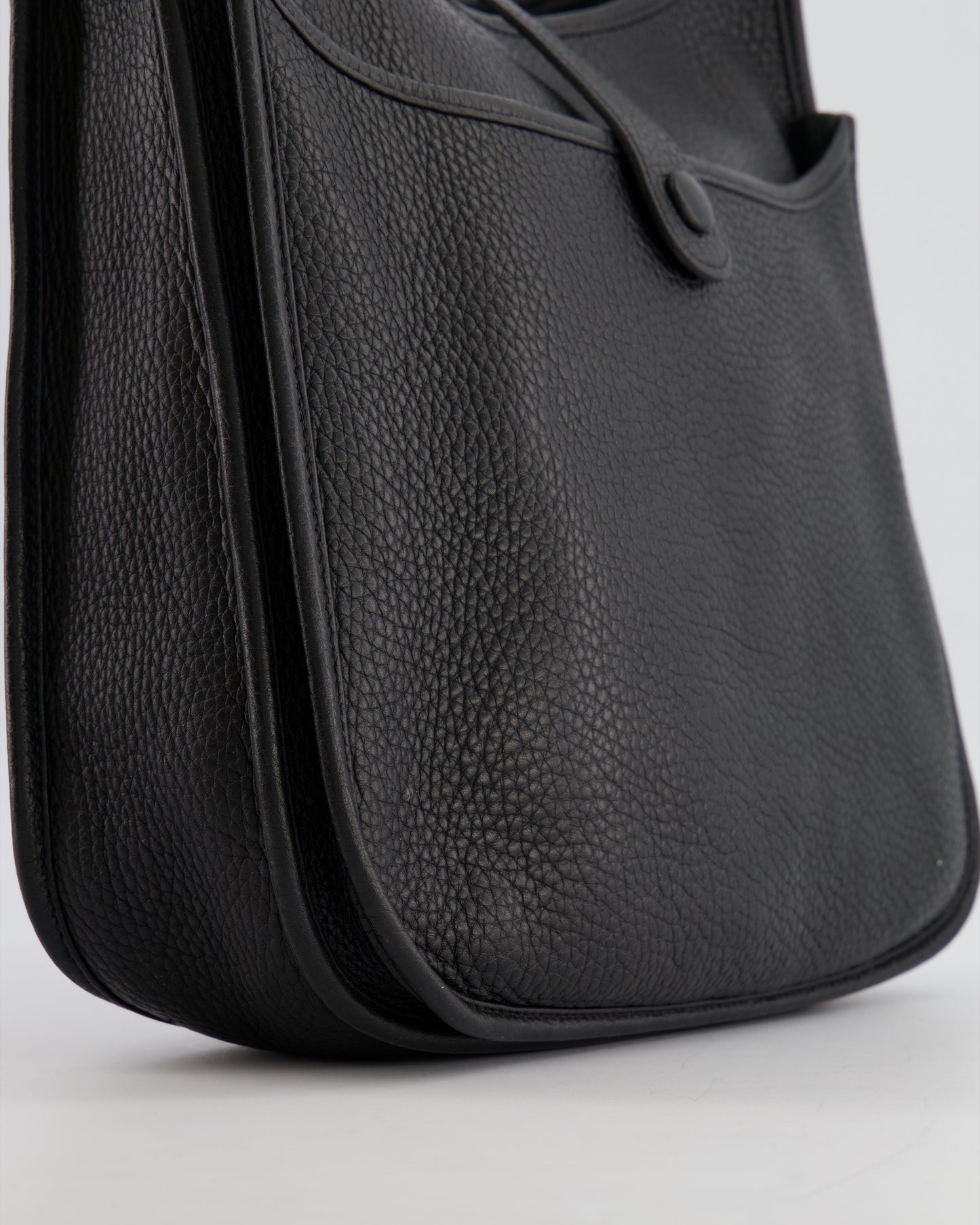 Hermes Evelyne 29 Bag in Noir Clemence Leather with Palladium Hardware