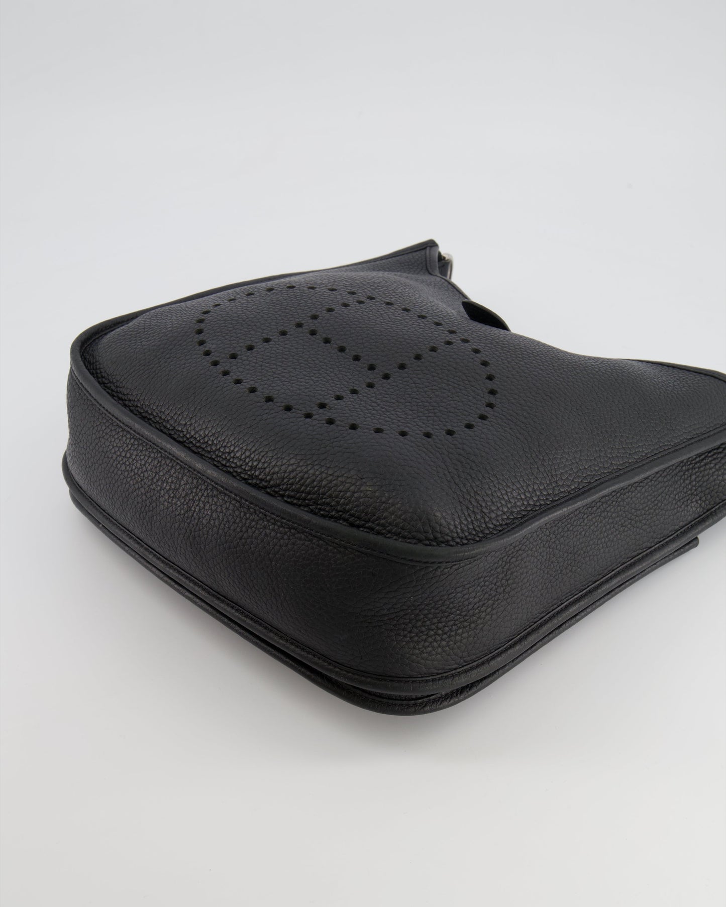 Hermes Evelyne 29 Bag in Noir Clemence Leather with Palladium Hardware
