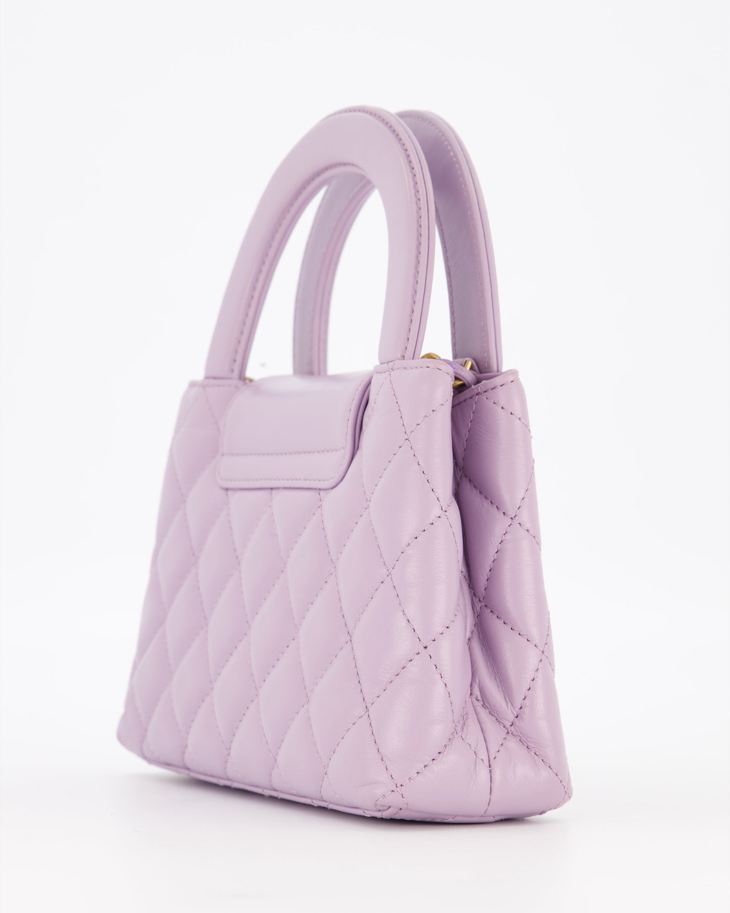 *HOT COLOUR* Chanel Lilac Small Mini Kelly Shopping Bag in Calfskin Leather with Brushed Gold Hardware