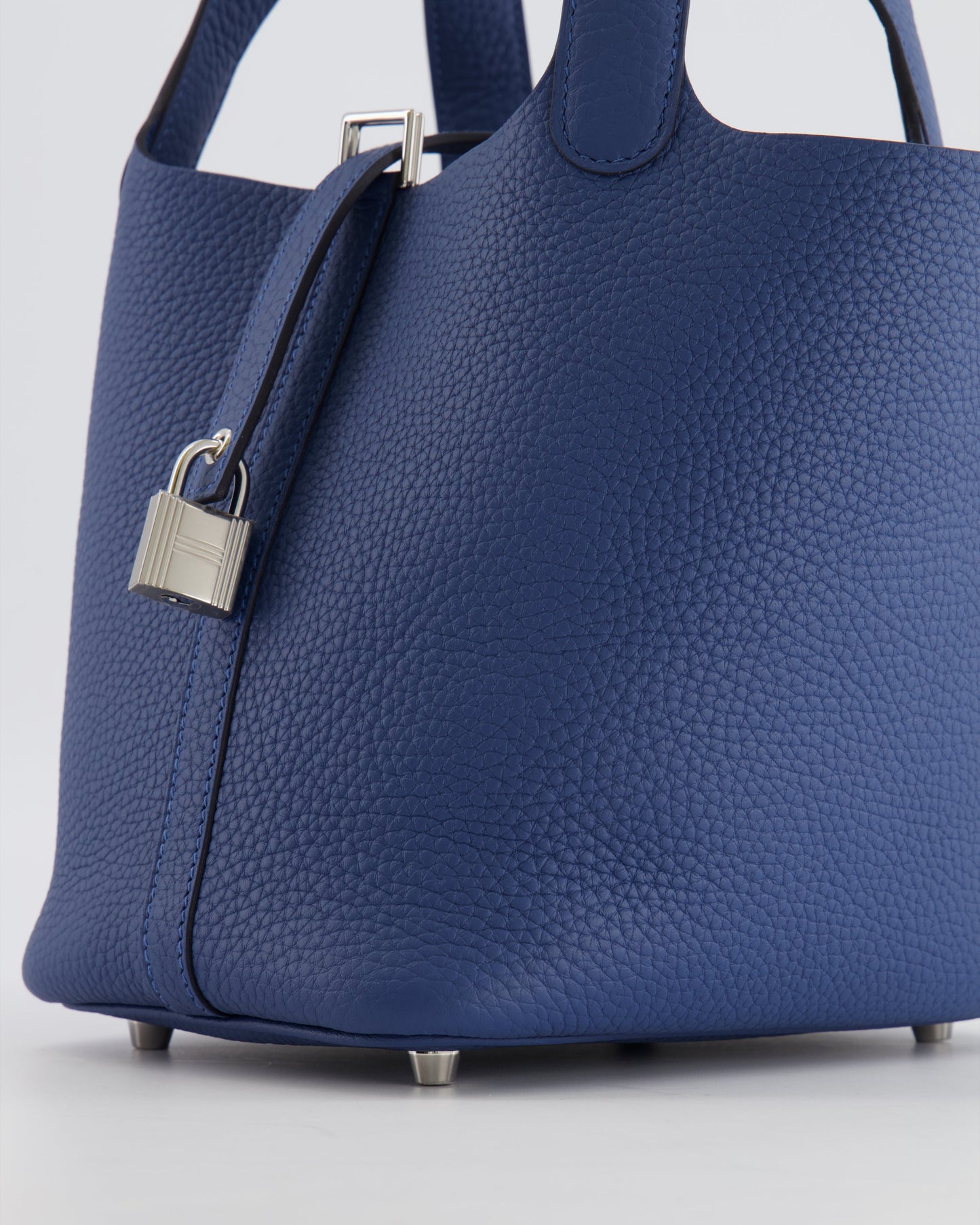 Hermes Picotin Lock 18 Bag in Blue Tie Clemence Leather with Palladium Hardware