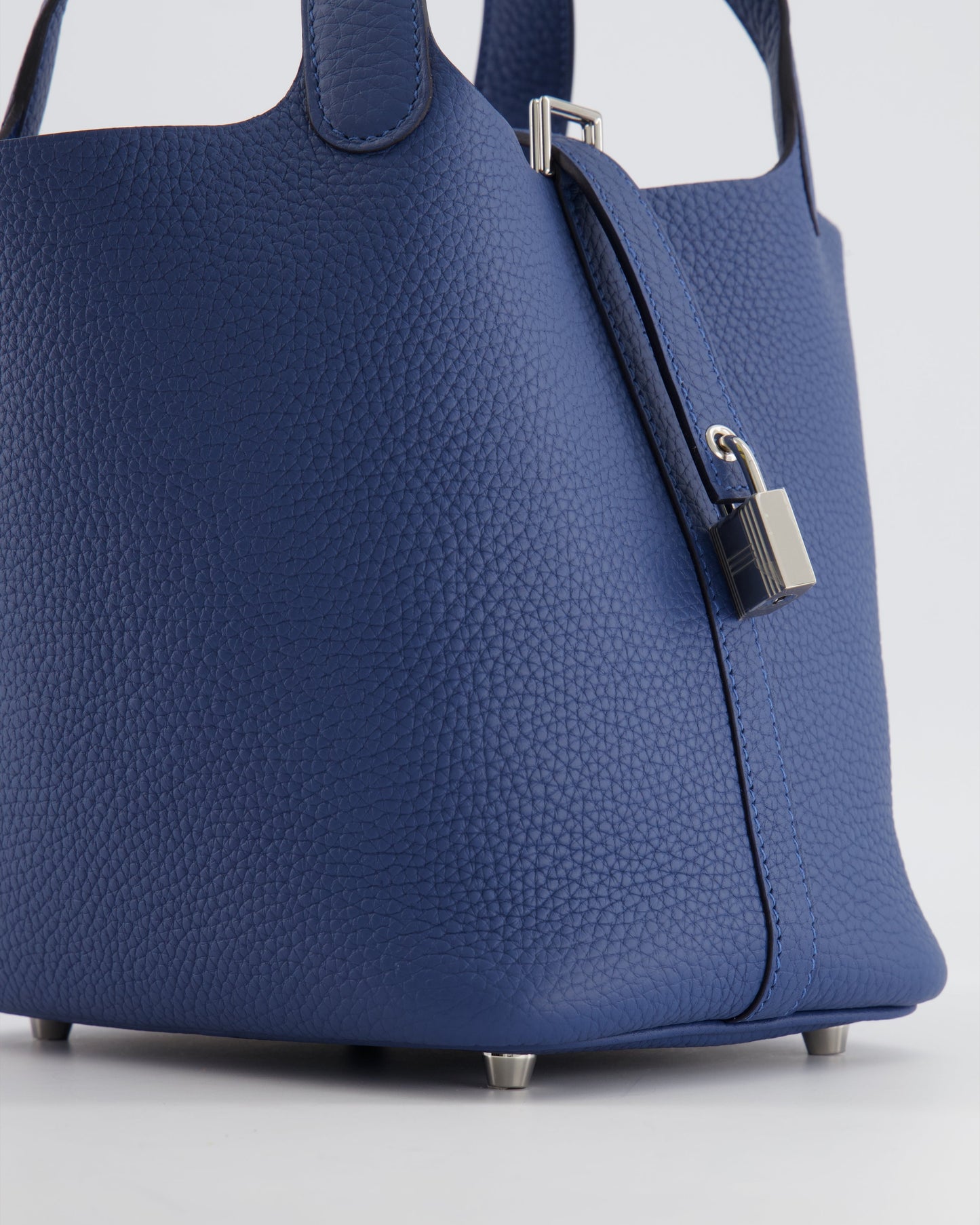 Hermes Picotin Lock 18 Bag in Blue Tie Clemence Leather with Palladium Hardware