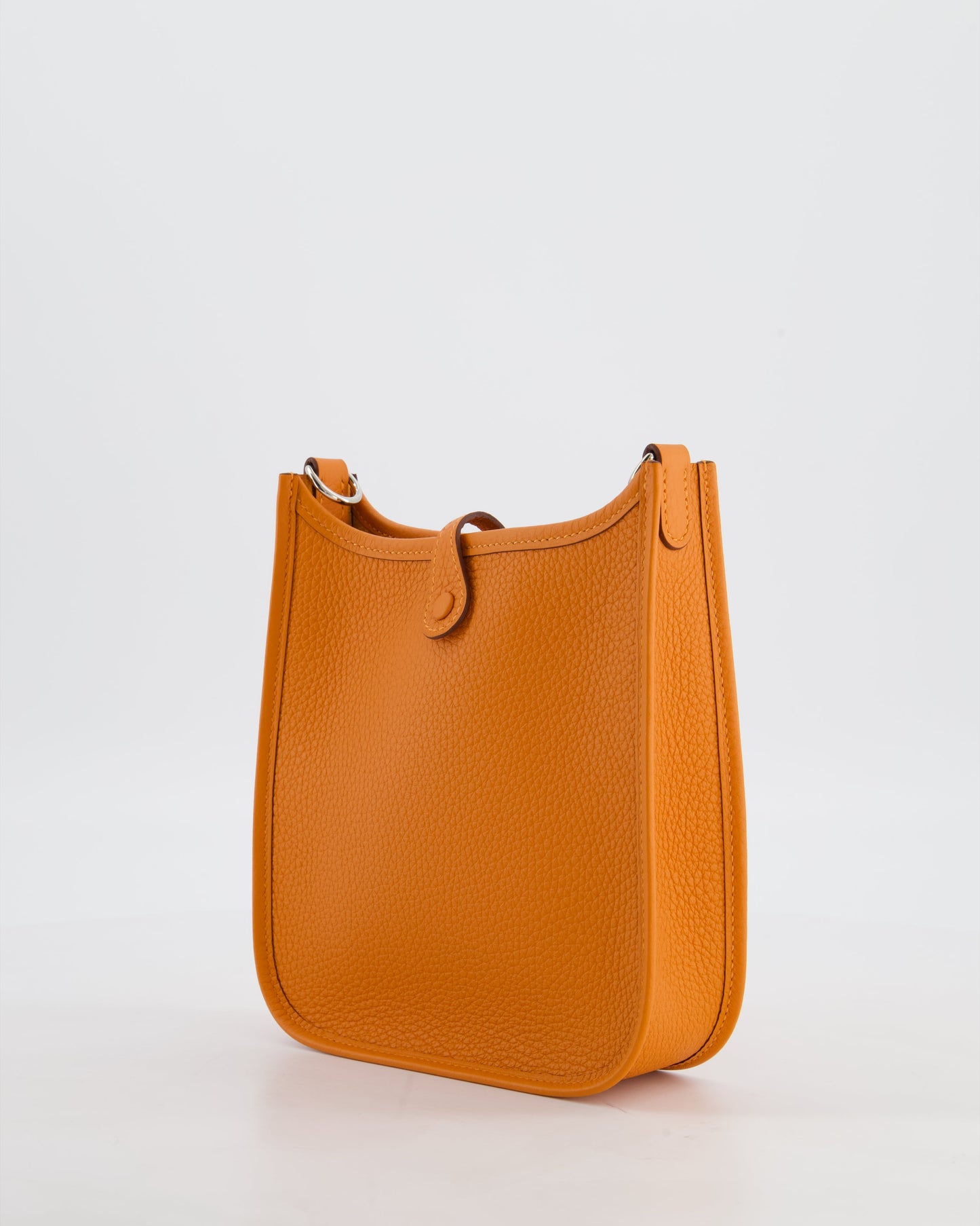 Hermes Mini Evelyne Bag in Orange Clemence Leather with Palladium Hardware