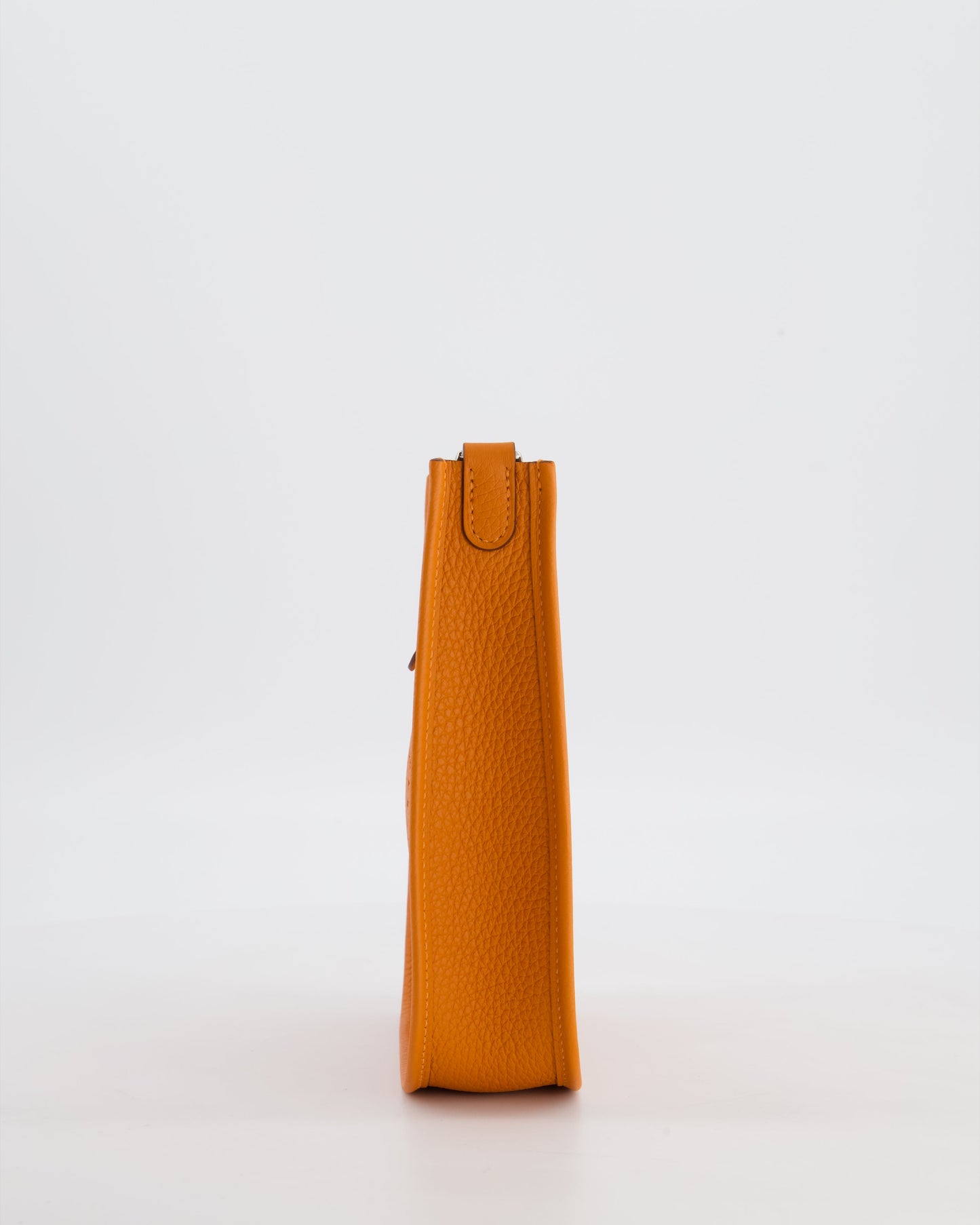 Hermes Mini Evelyne Bag in Orange Clemence Leather with Palladium Hardware