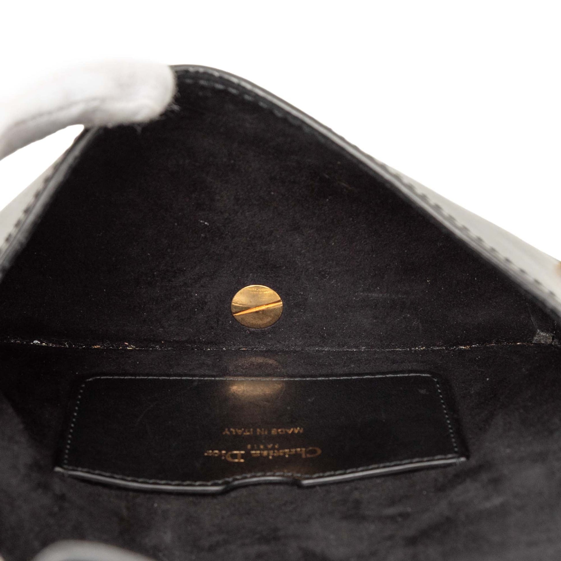 Black Dior Mini Leather D Bee Saddle Bag