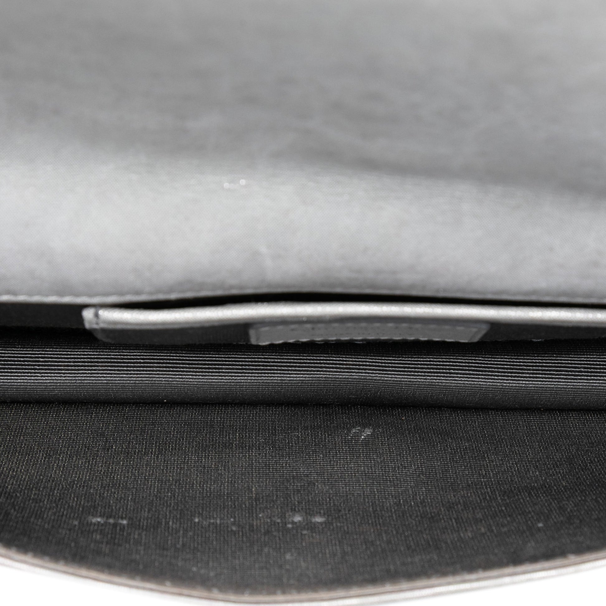 Silver Dior Iridescent Lambskin Cannage Lady Dior Convertible Clutch Crossbody Bag