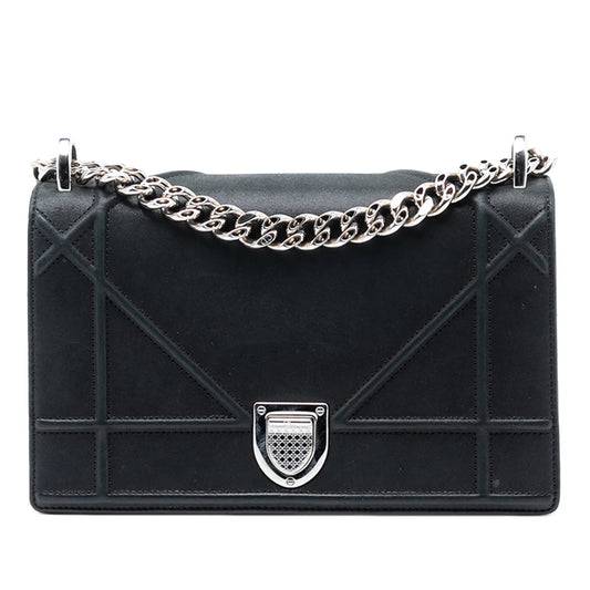 Black Dior Small Lambskin Diorama Flap Crossbody Bag