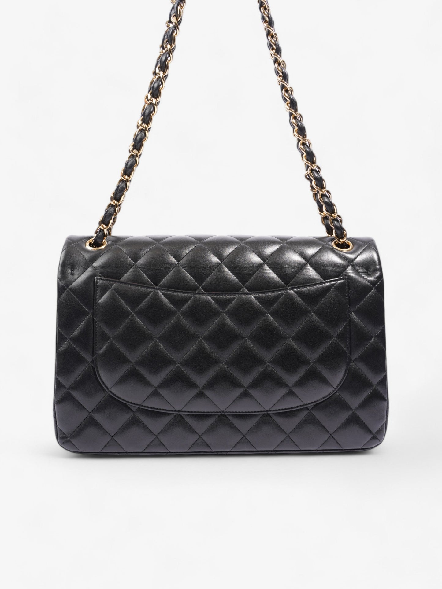 Chanel Classic Double Flap Black Lambskin Leather Large