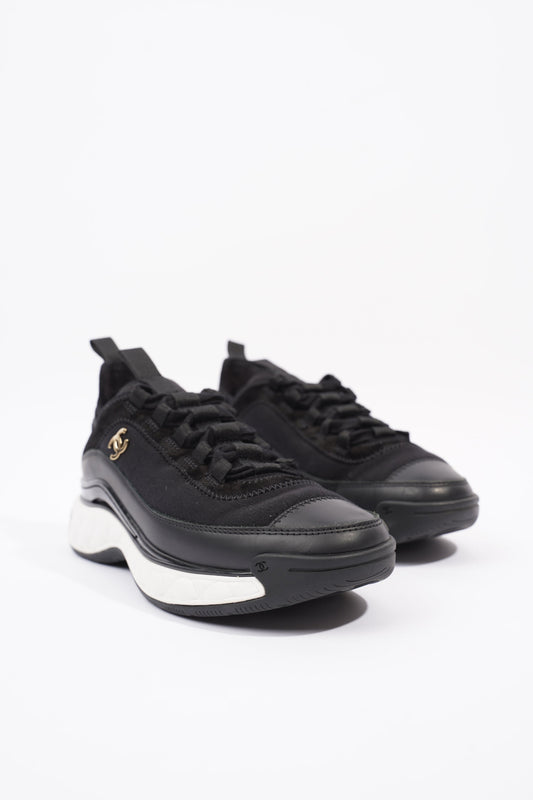 Chanel CC Runners Black White Nylon EU 36 UK 3