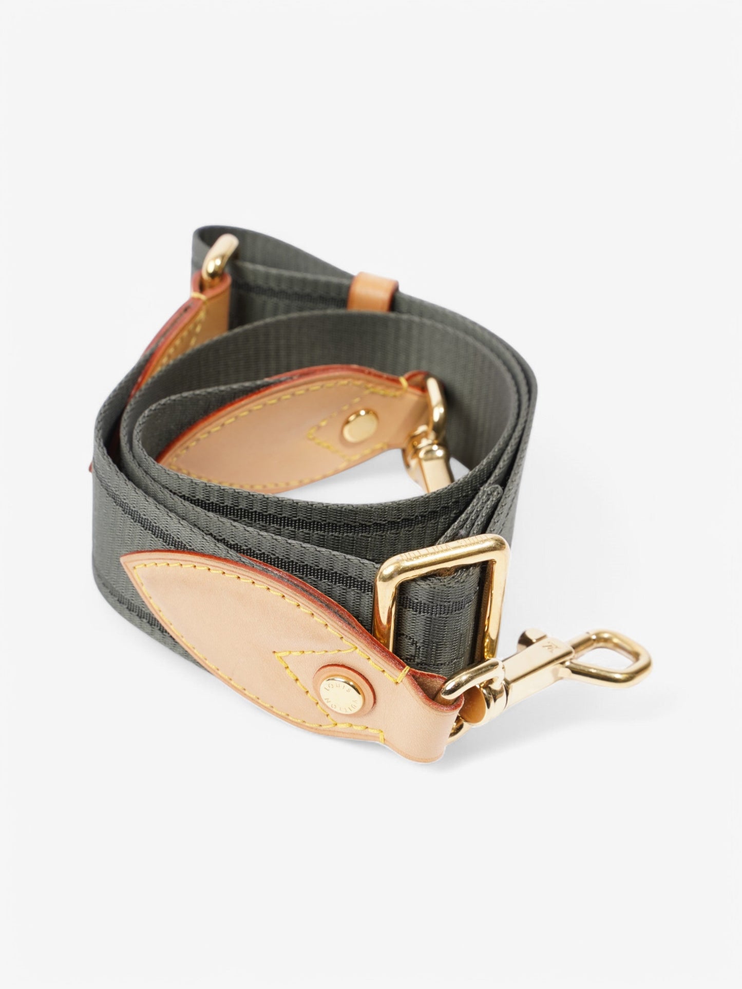 Louis Vuitton Adjustable Bag Strap Khaki / Gold Cotton