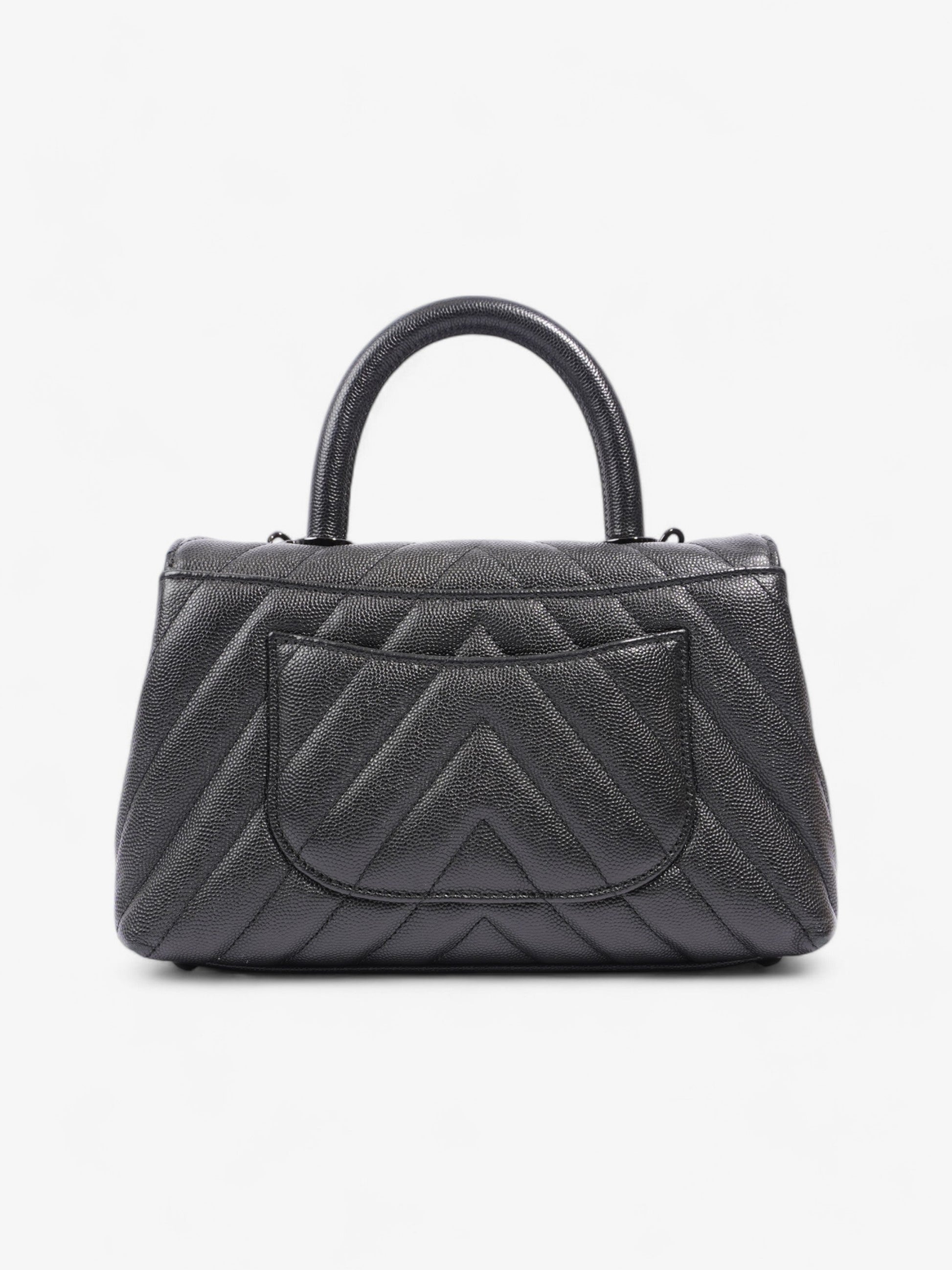 Chanel Coco Top Handle So Black Caviar Leather Small