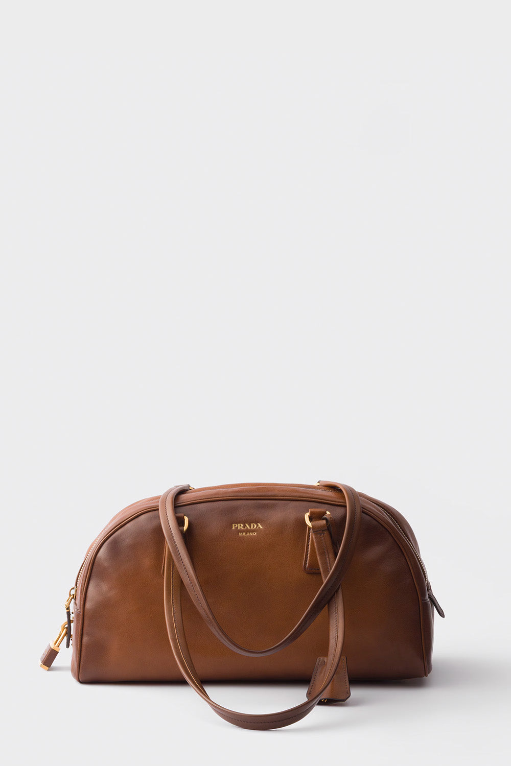 Prada Bowling Medium Top-Handle Leather Bag