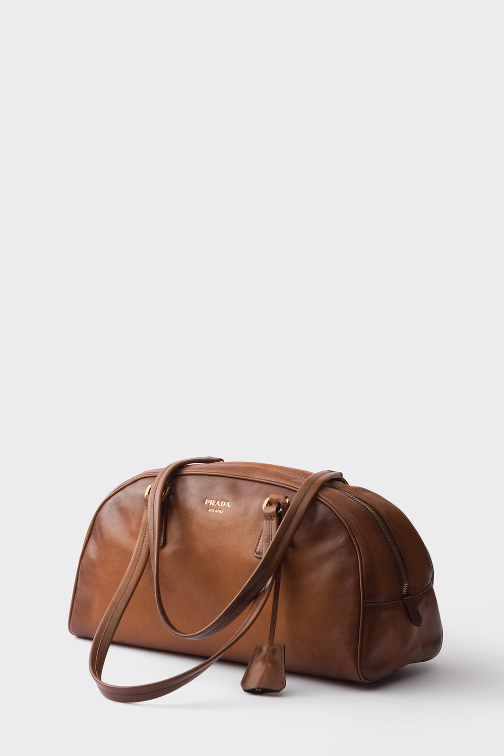 Prada Bowling Medium Top-Handle Leather Bag