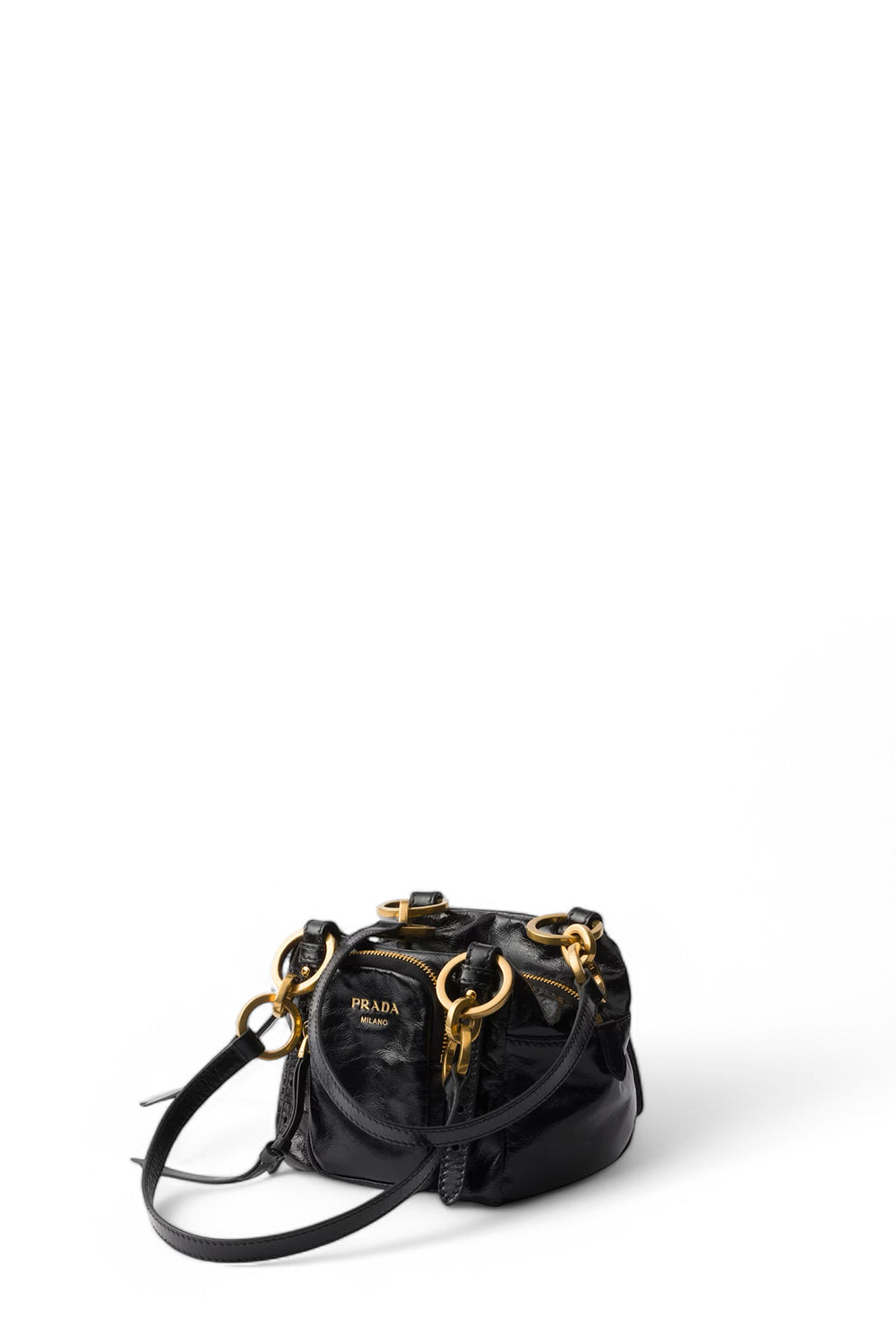 Prada Dangle Leather Top-Handle Mini-Bag