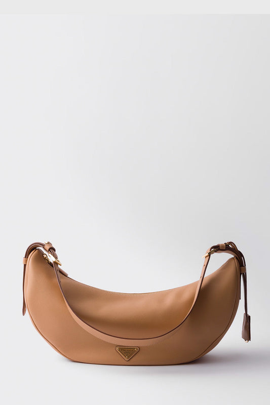 Prada Demi-Lune Large Leather Shoulder Bag