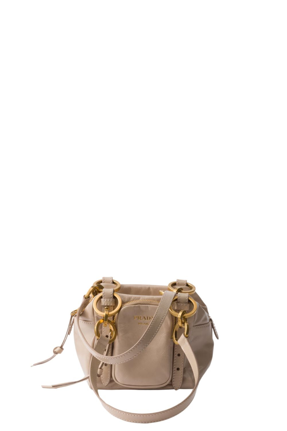 Prada Dangle Leather Top-Handle Mini-Bag