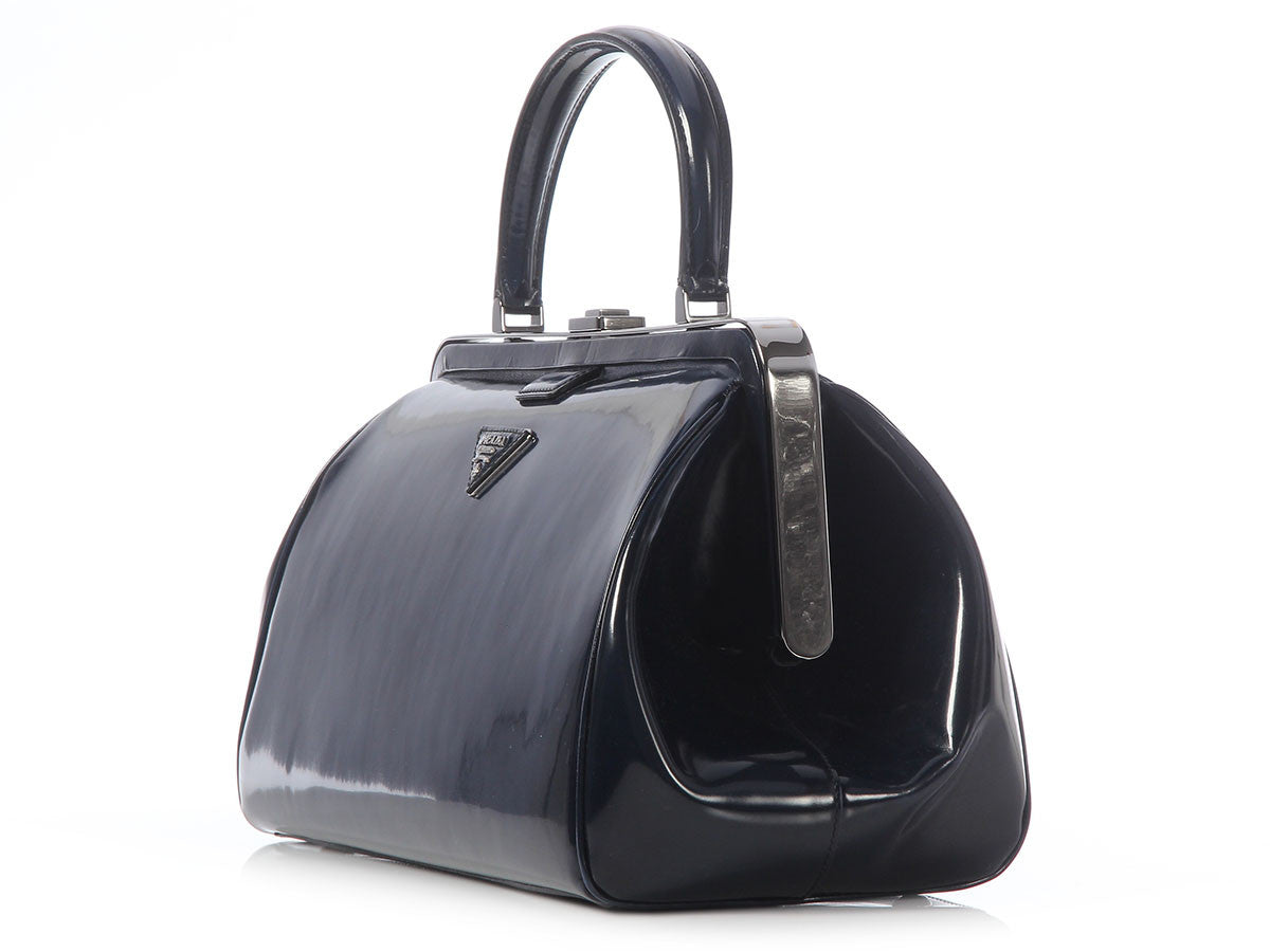 Prada Navy Spazzolato Doctor Bag