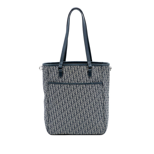 Blue Dior Diorissimo Trotter Canvas Tote Satchel