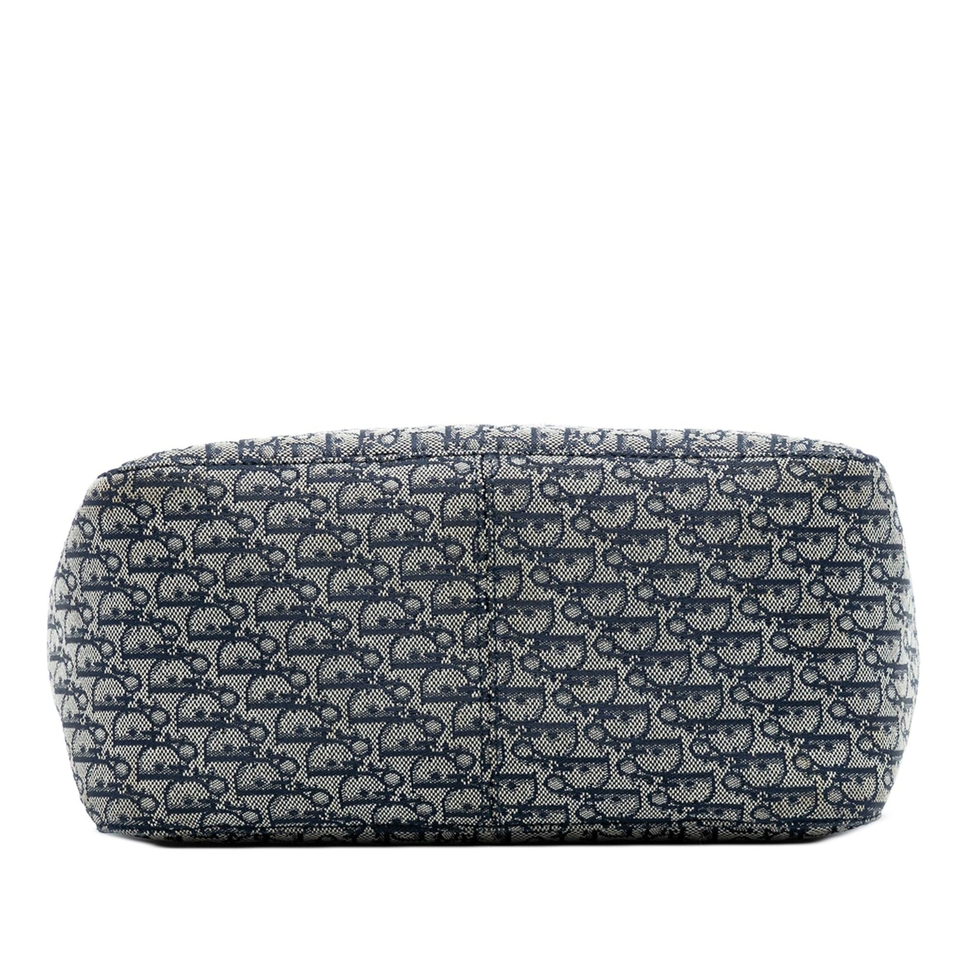Blue Dior Diorissimo Trotter Canvas Tote Satchel