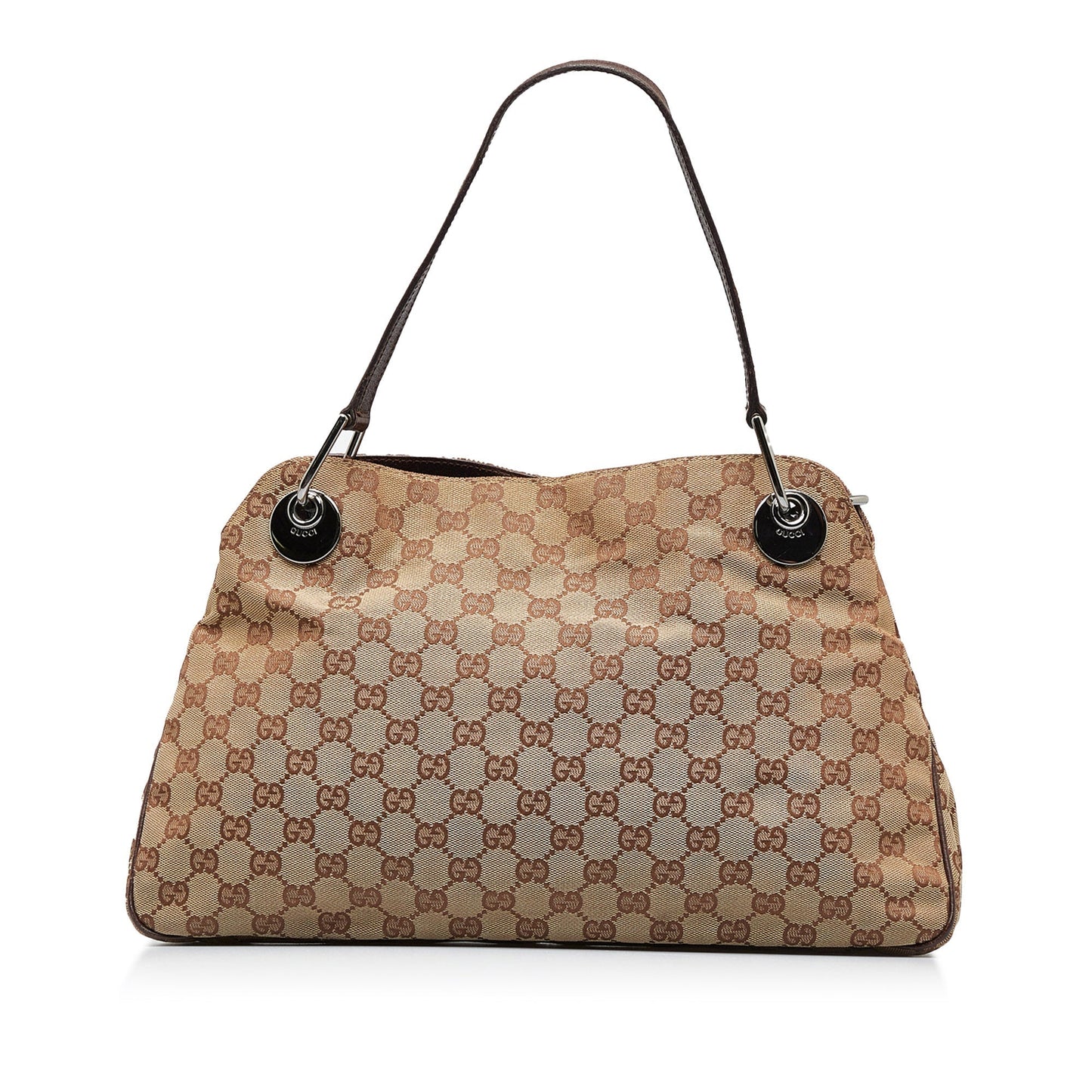 Gucci Brown Leather Canvas Tote Style 30