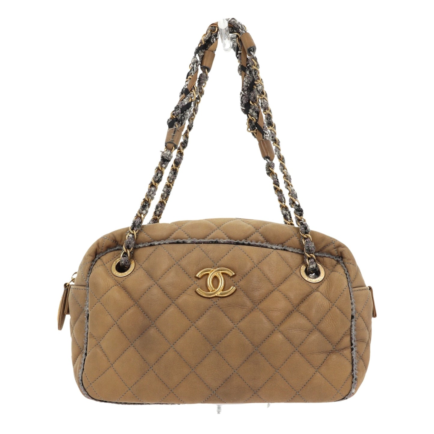 CHANEL Camera Shoulder Bag in Beige Leather