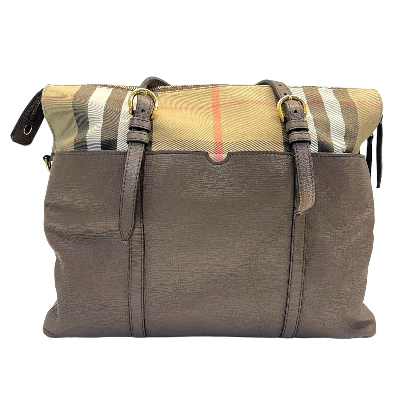 Burberry Mason Ho Check Canvas And Leather Diaper Tote Bag