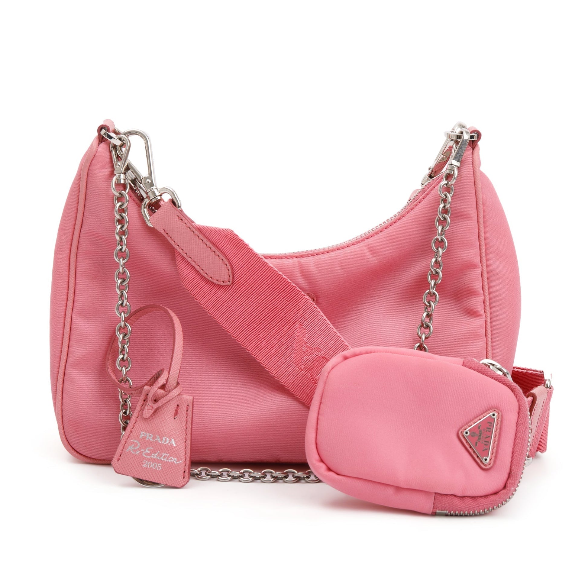 Prada 2020 Pink Re-Edition 2005 Re-Nylon Shoulder Bag
