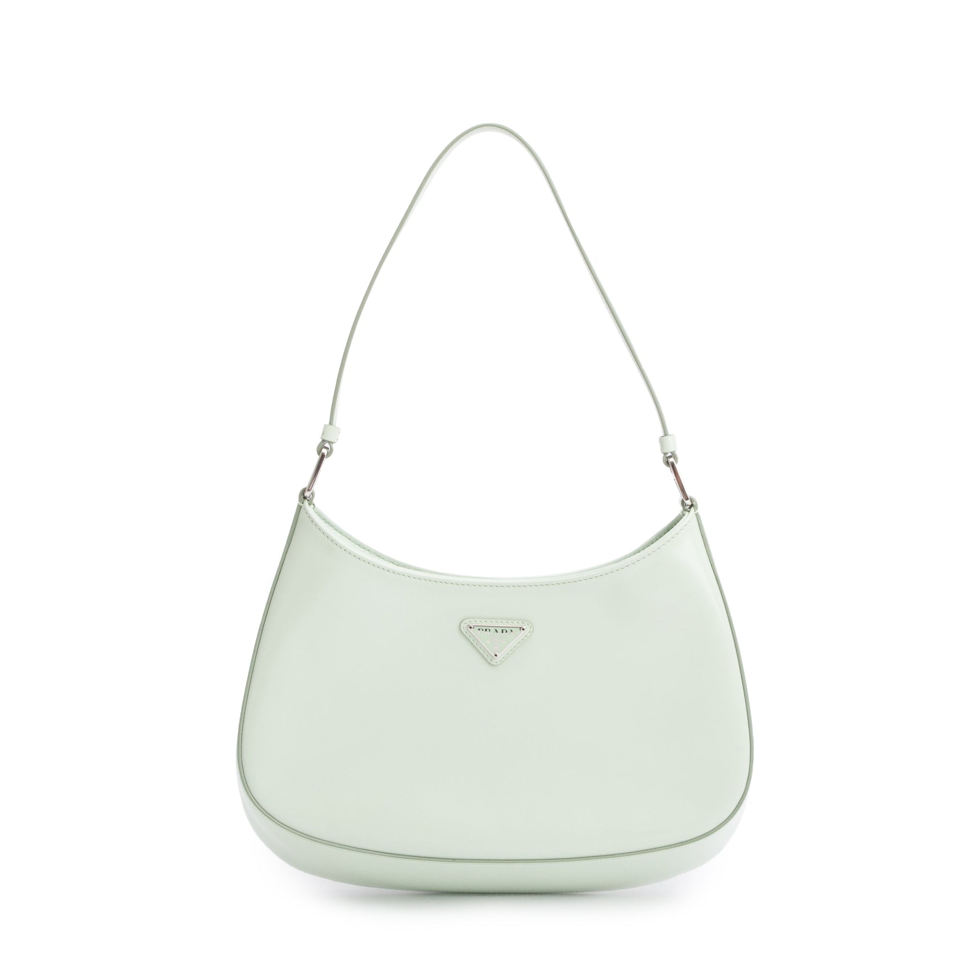 Prada 2021 Aqua Spazzolato Leather Cleo Bag