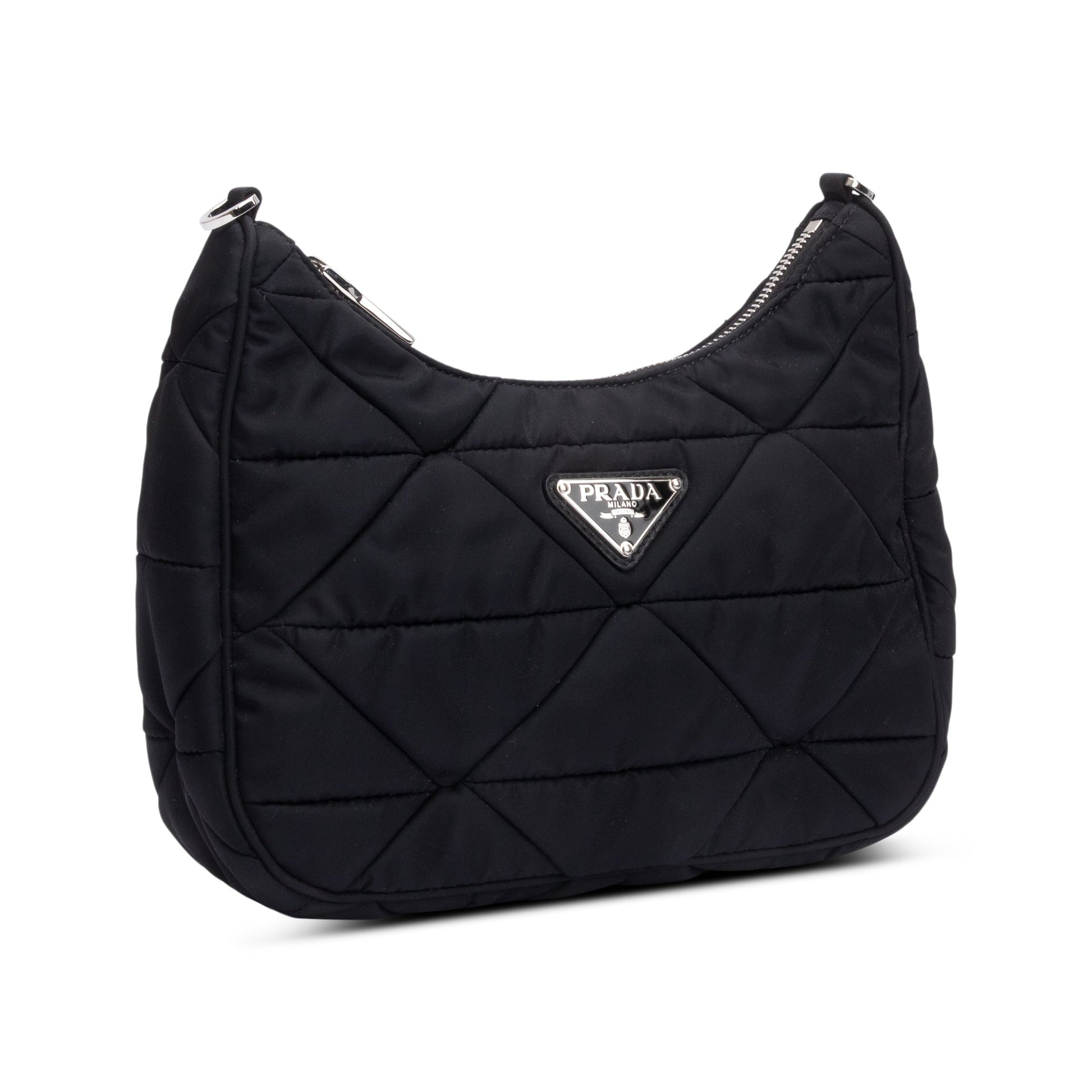 Prada 2021 Black Padded Re-Nylon Shoulder Bag